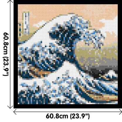 The Great Wave Off Kanagawa by Katsushika Hokusai  - Brick Art Mosaic Kit 3x3 large