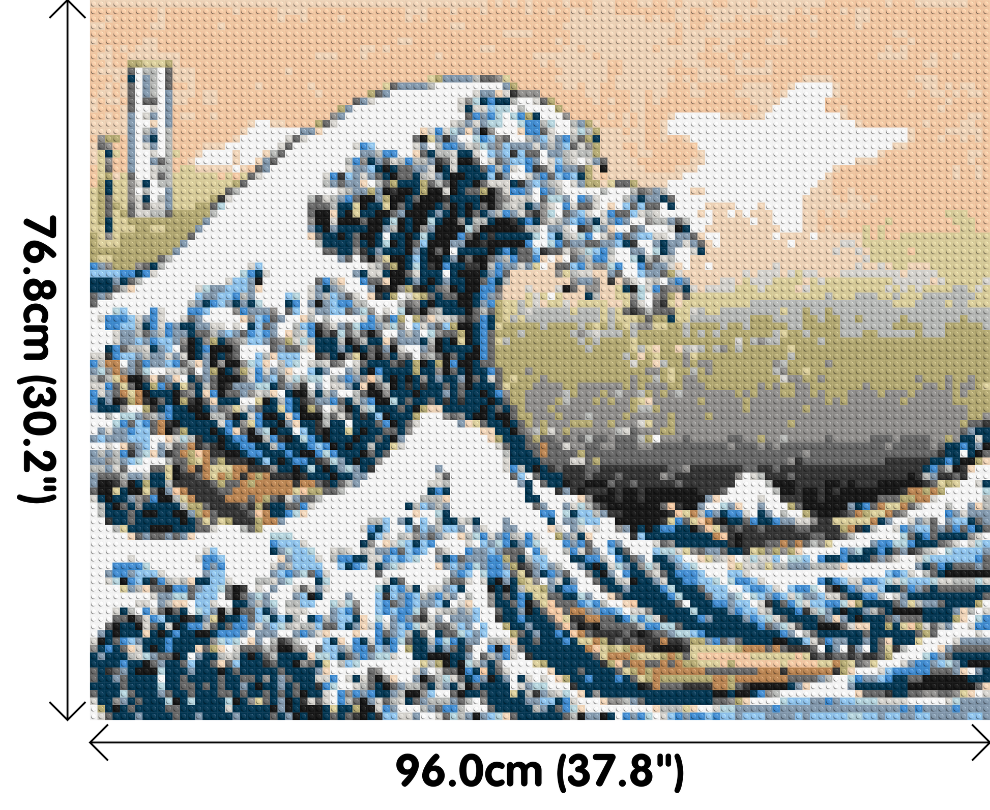 The Great Wave Off Kanagawa by Katsushika Hokusai  - Brick Art Mosaic Kit 5x4 dimensions