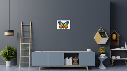 Butterfly Colourful Pop Art  - Brick Art Mosaic Kit 3x2 large
