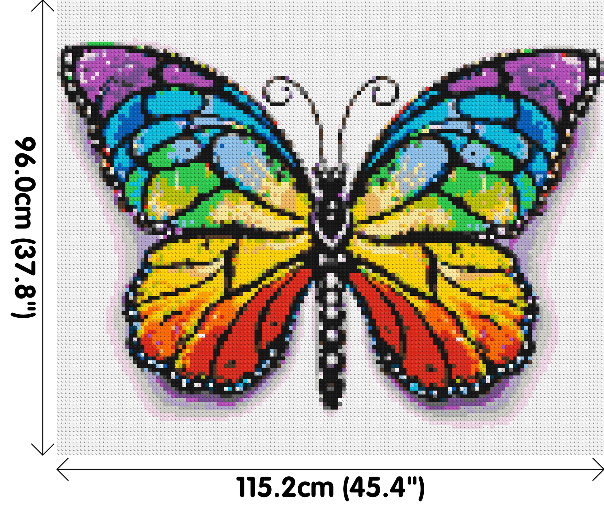 Butterfly Colourful Pop Art  - Brick Art Mosaic Kit 6x5 dimensions