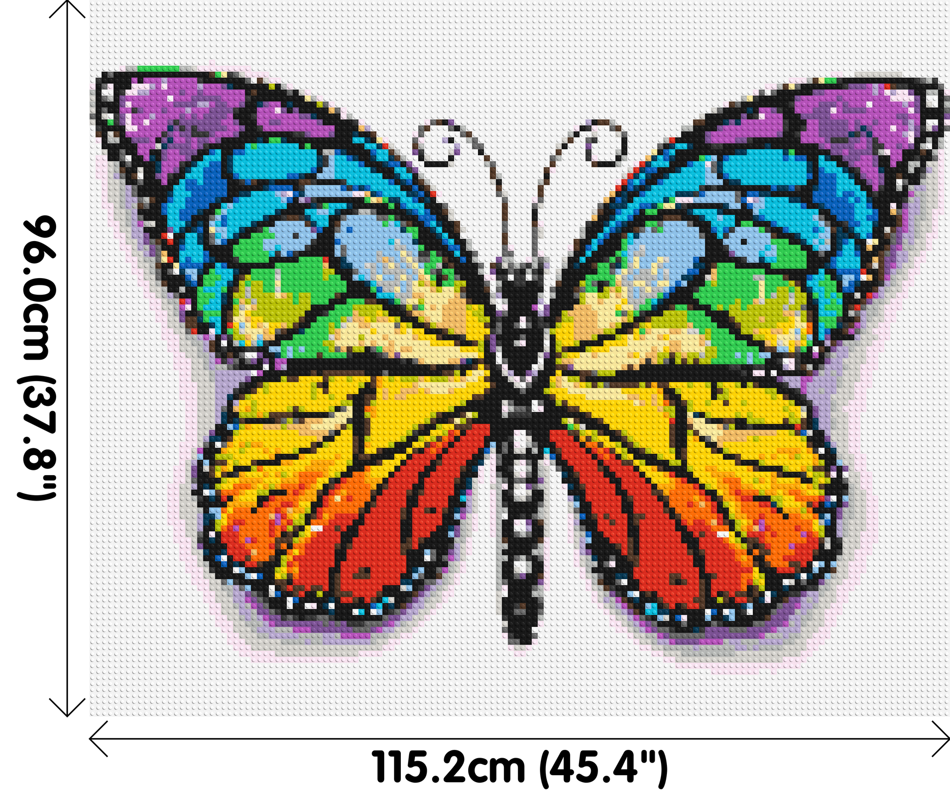 Butterfly Colourful Pop Art  - Brick Art Mosaic Kit 6x5 dimensions