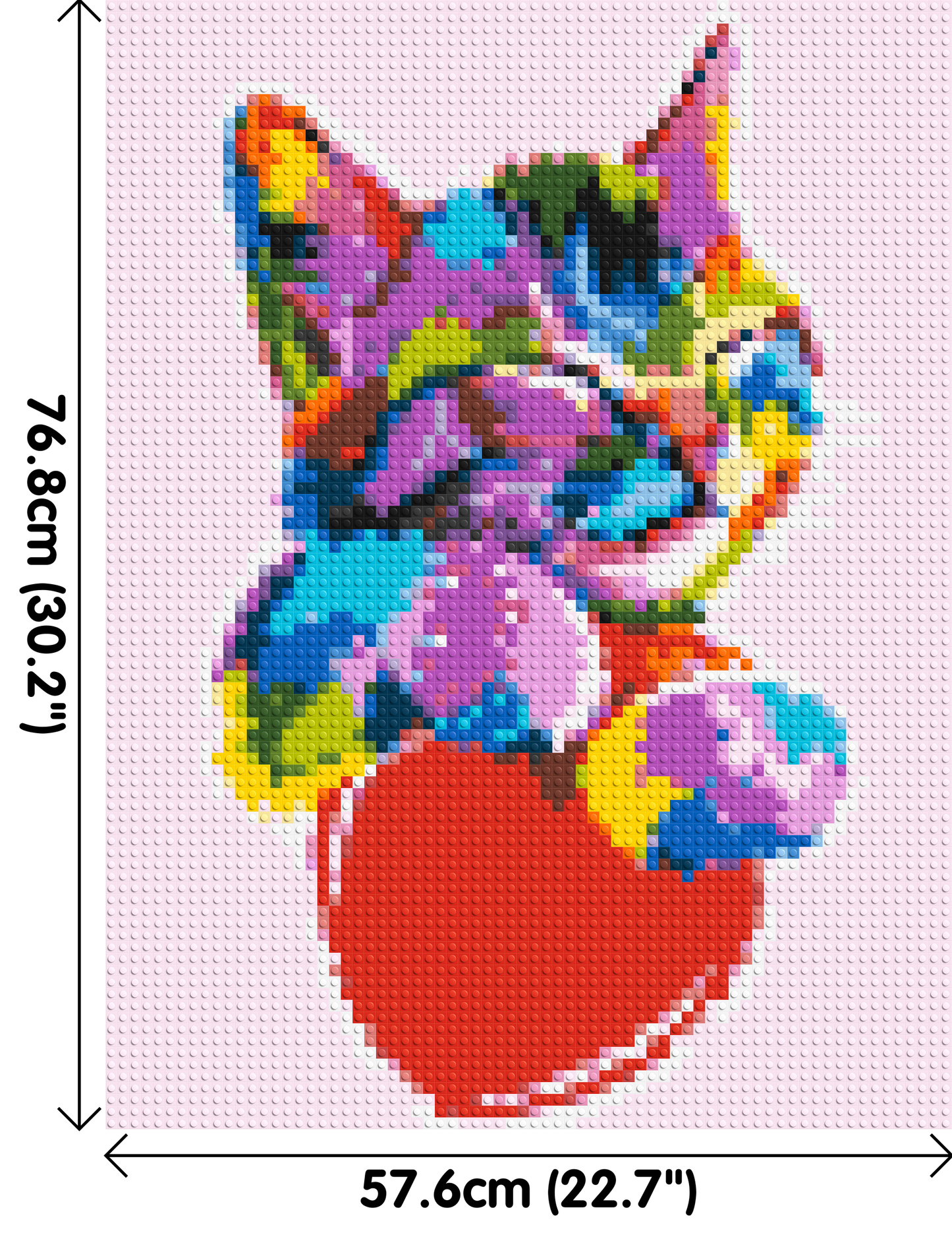 Cat with a Heart Colourful Pop Art - Brick Art Mosaic Kit 3x4 large