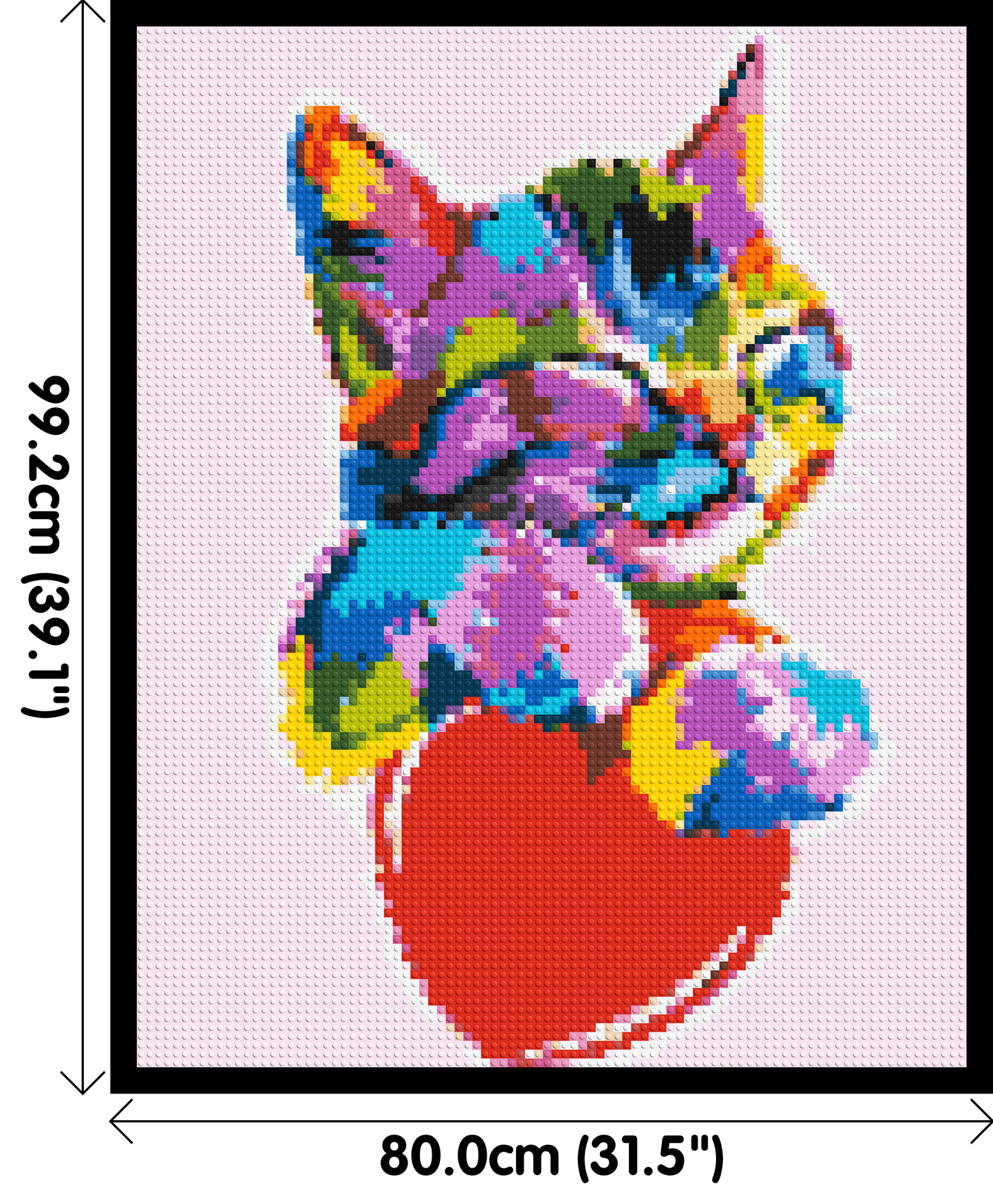 Cat with a Heart Colourful Pop Art - Brick Art Mosaic Kit 4x5 large