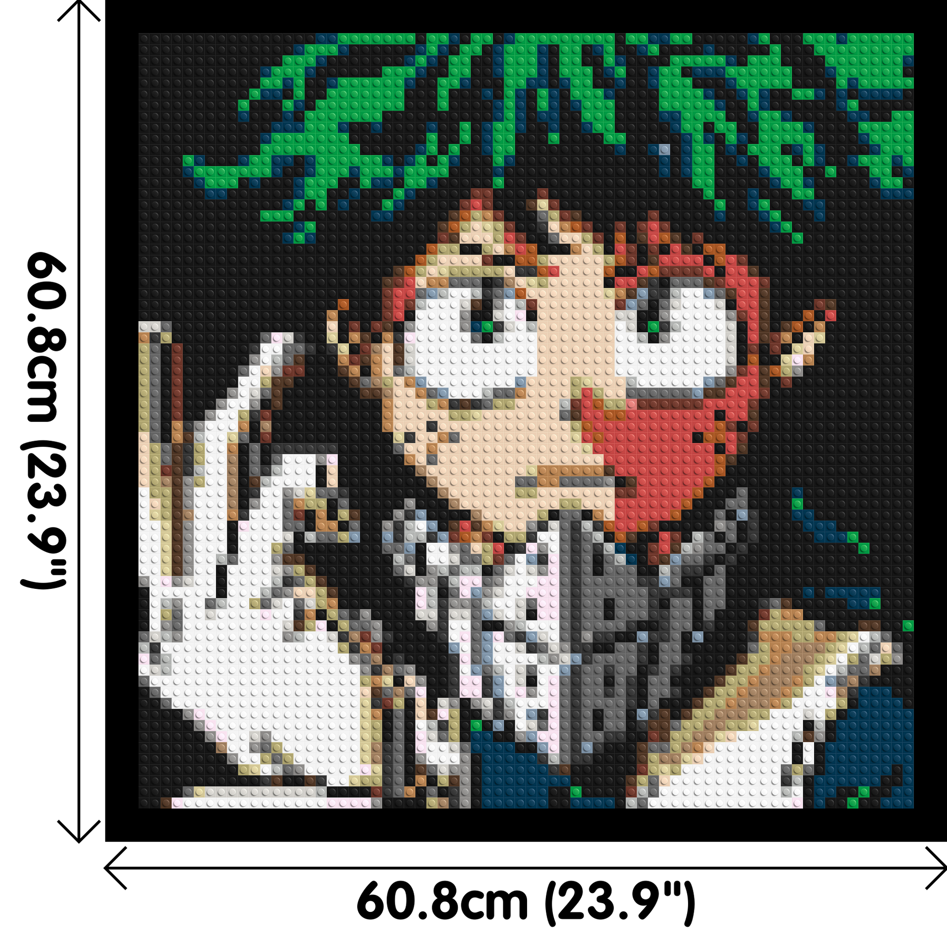 Izuku Midoriya Pixel Art - Brick Art Mosaic Kit 3x3 dimensions with frame