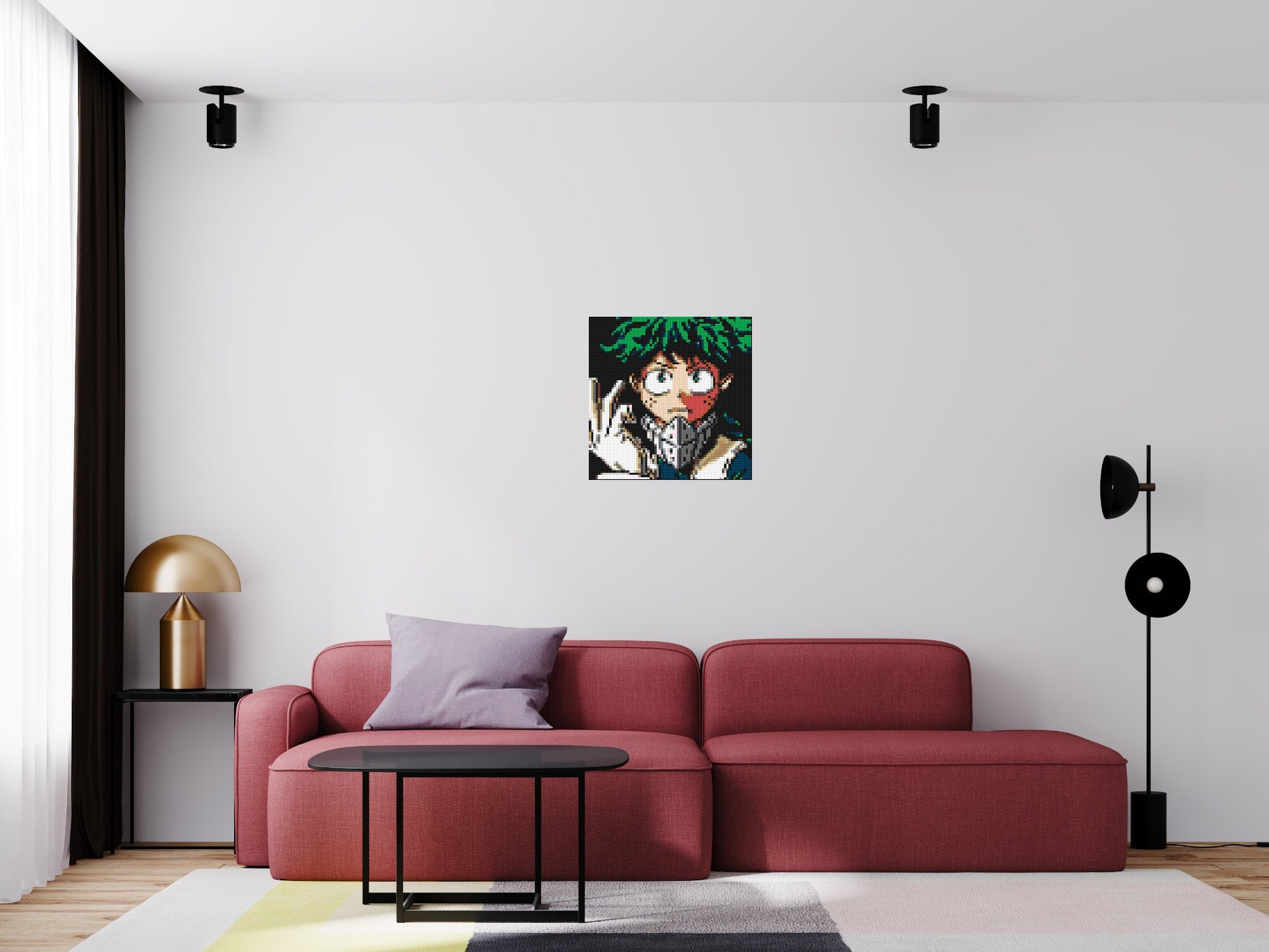 Izuku Midoriya Pixel Art - Brick Art Mosaic Kit 3x3 scene