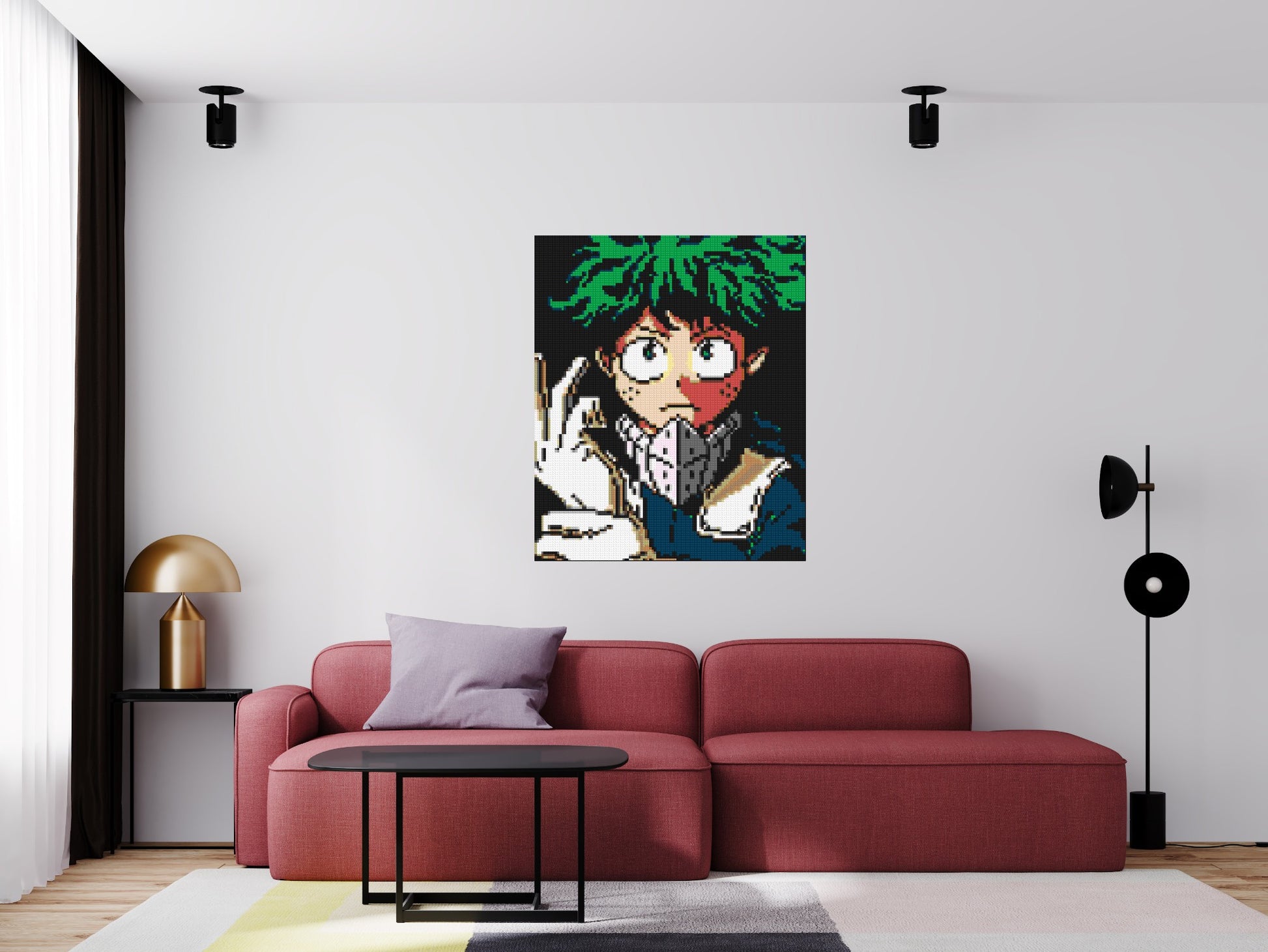 Izuku Midoriya Pixel Art - Brick Art Mosaic Kit 5x6 scene