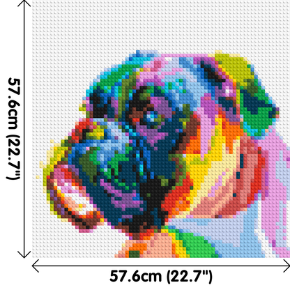 Boxer Colourful Pop Art - Brick Art Mosaic Kit 3x3 large