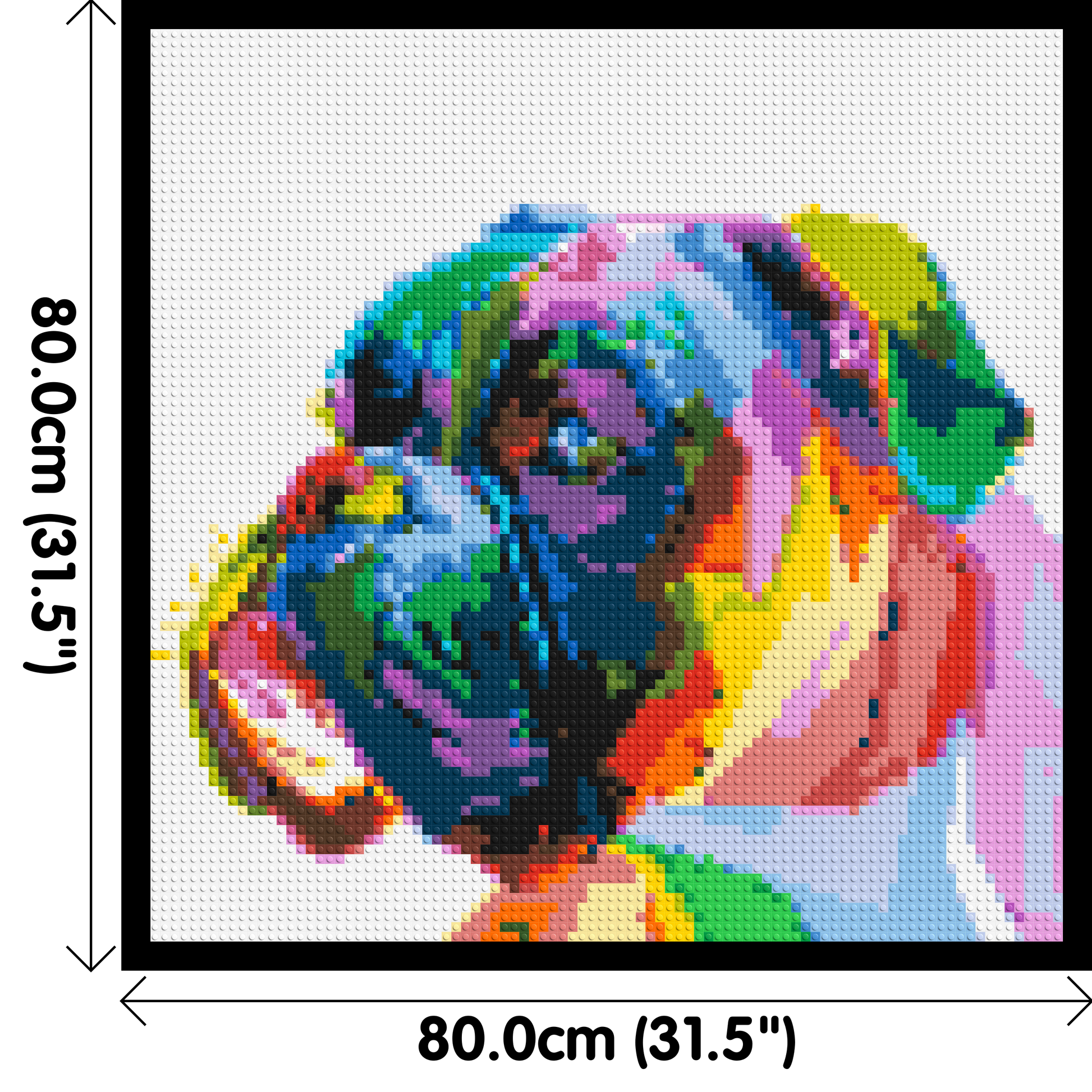 Boxer Colourful Pop Art - Brick Art Mosaic Kit 4x4 dimensions with frame