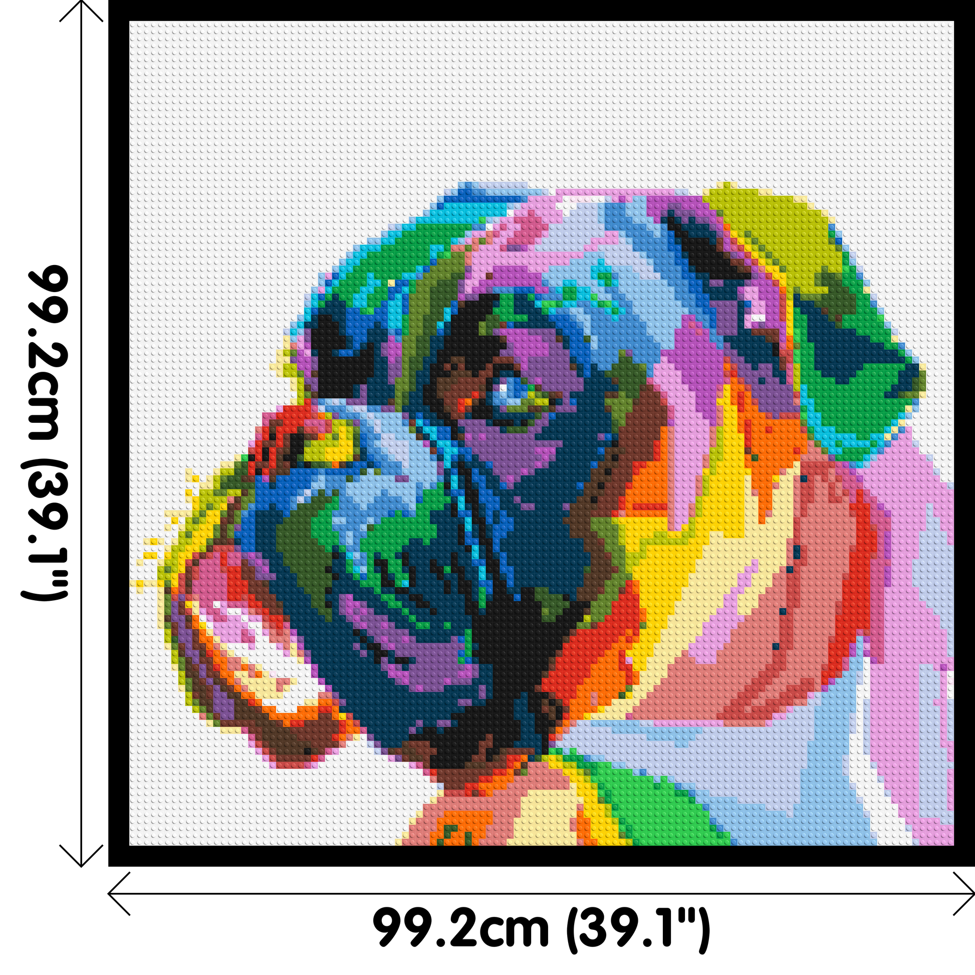 Boxer Colourful Pop Art - Brick Art Mosaic Kit 5x5 dimensions with frame