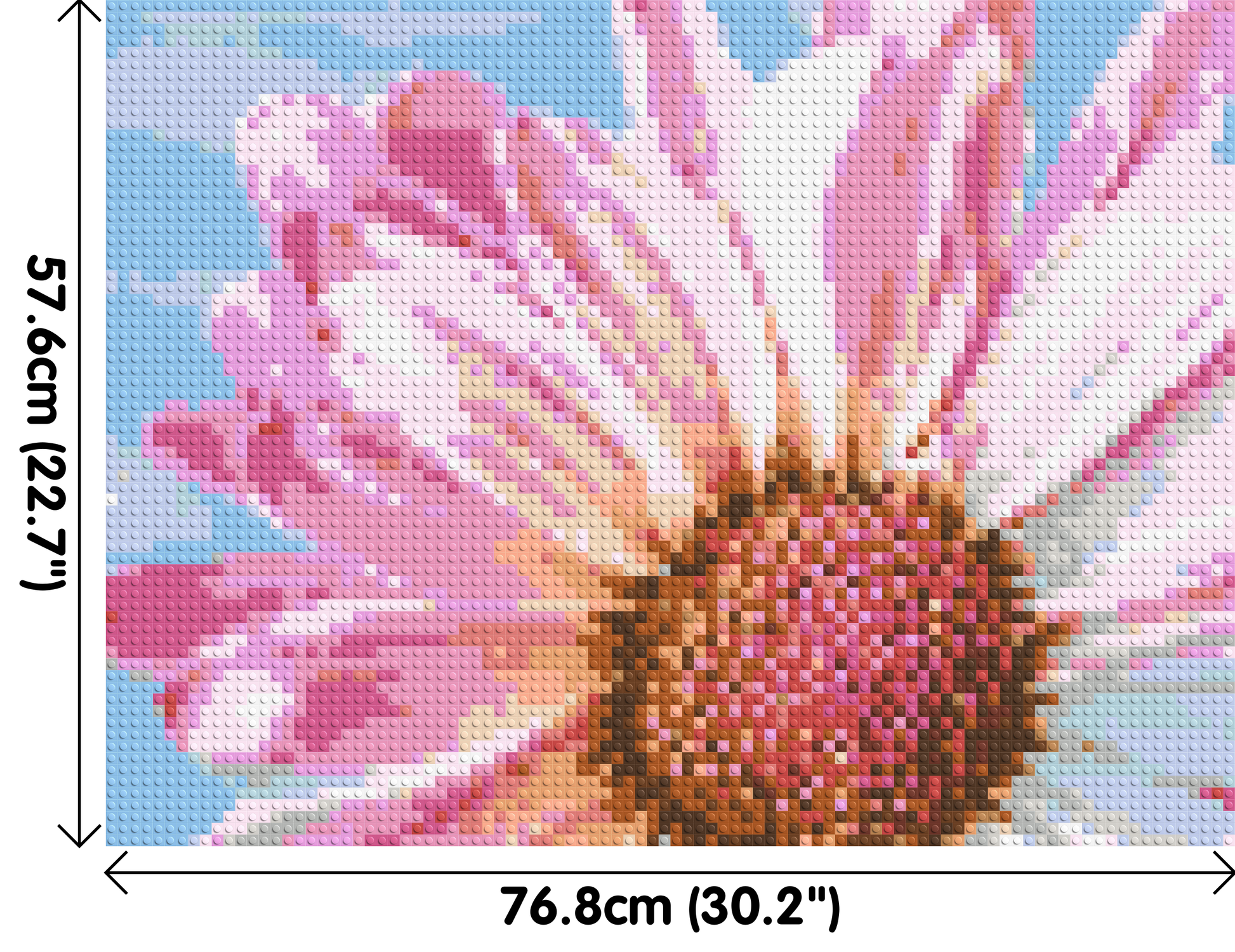 Pink Daisy - Brick Art Mosaic Kit 4x3 dimensions