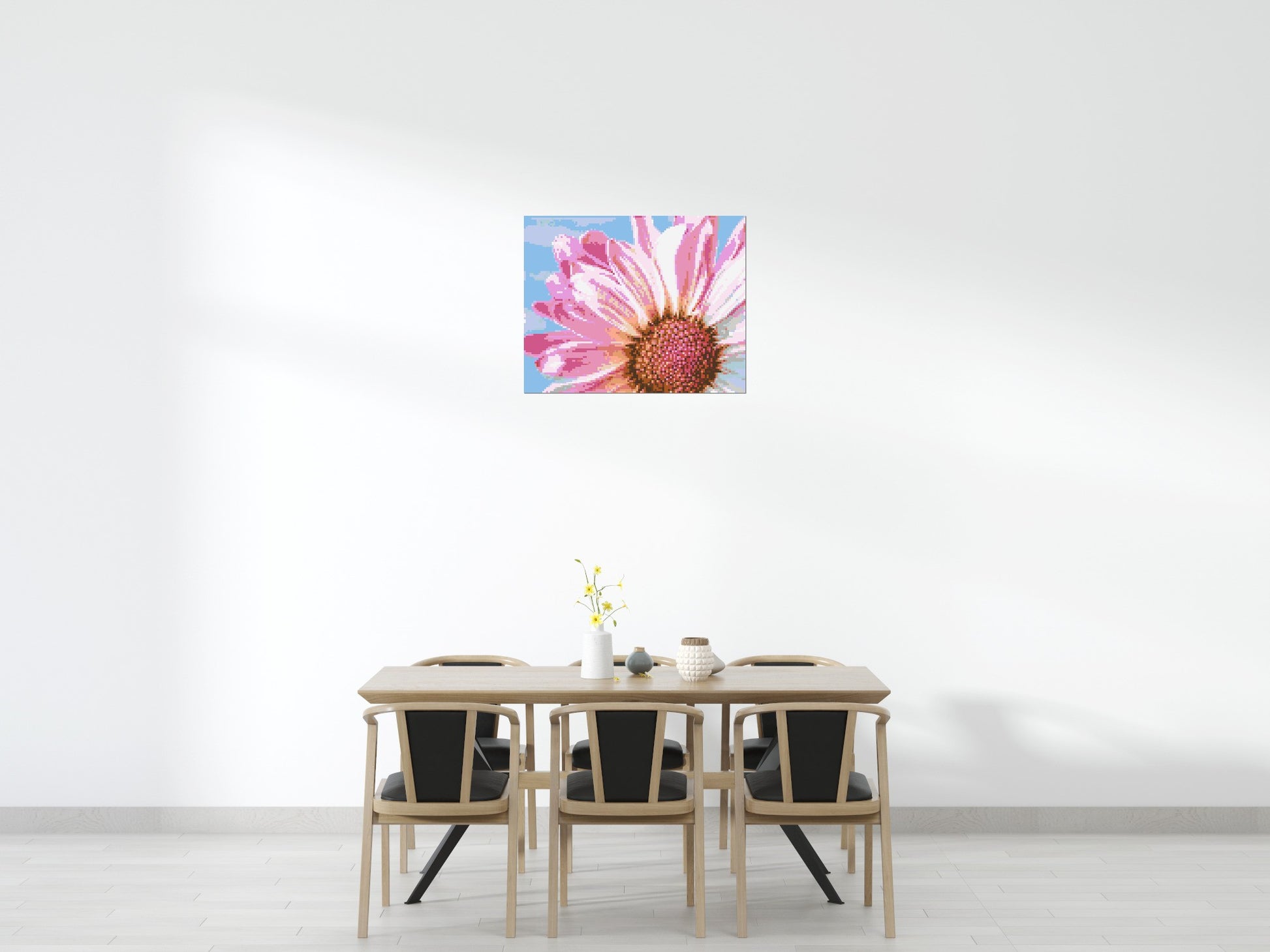 Pink Daisy - Brick Art Mosaic Kit 5x4 scene