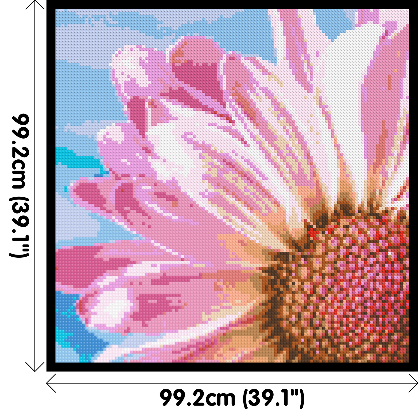 Pink Daisy - Brick Art Mosaic Kit 5x5 large