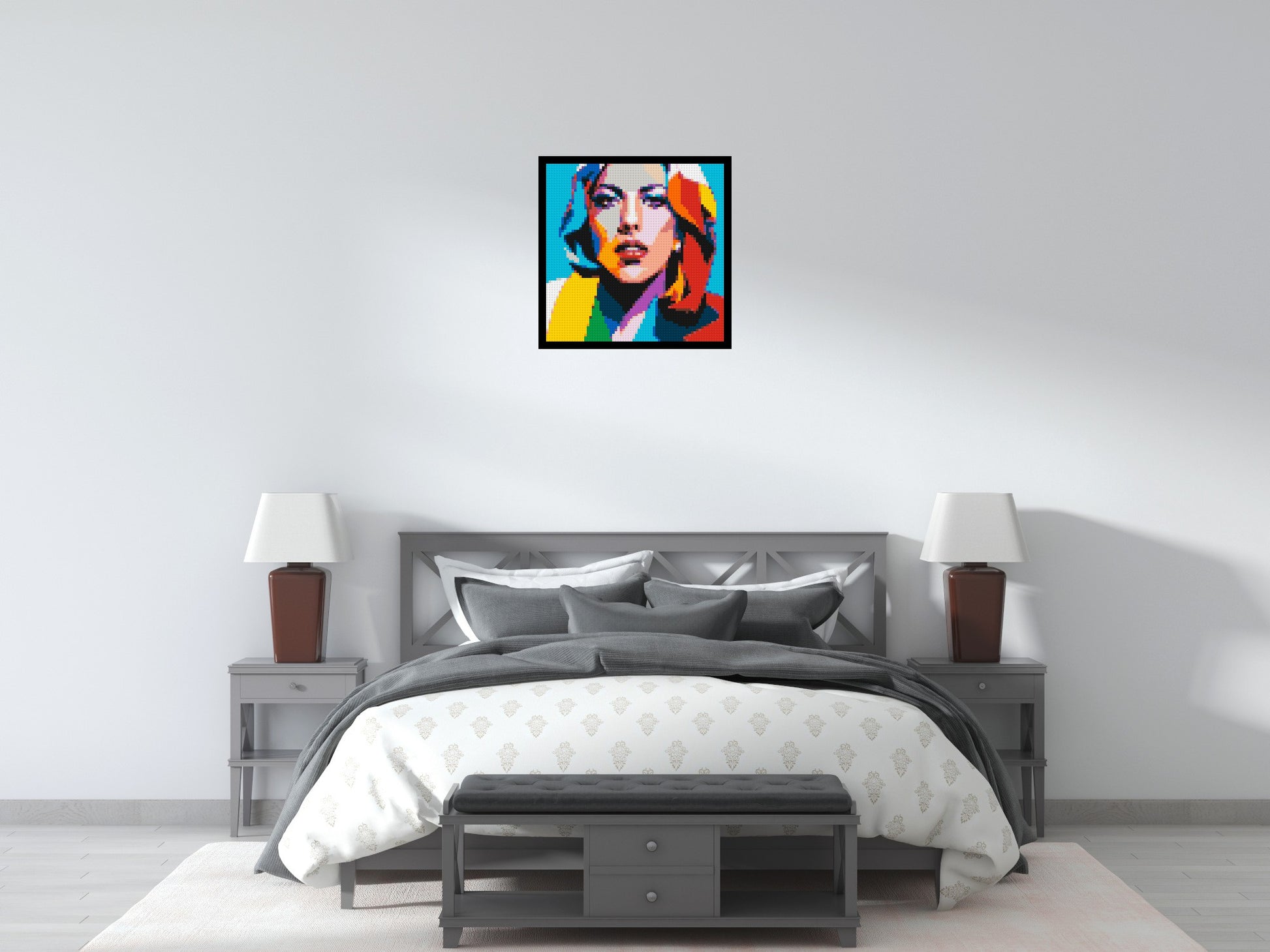 Lady Gaga - Brick Art Mosaic Kit 3x3 scene with frame