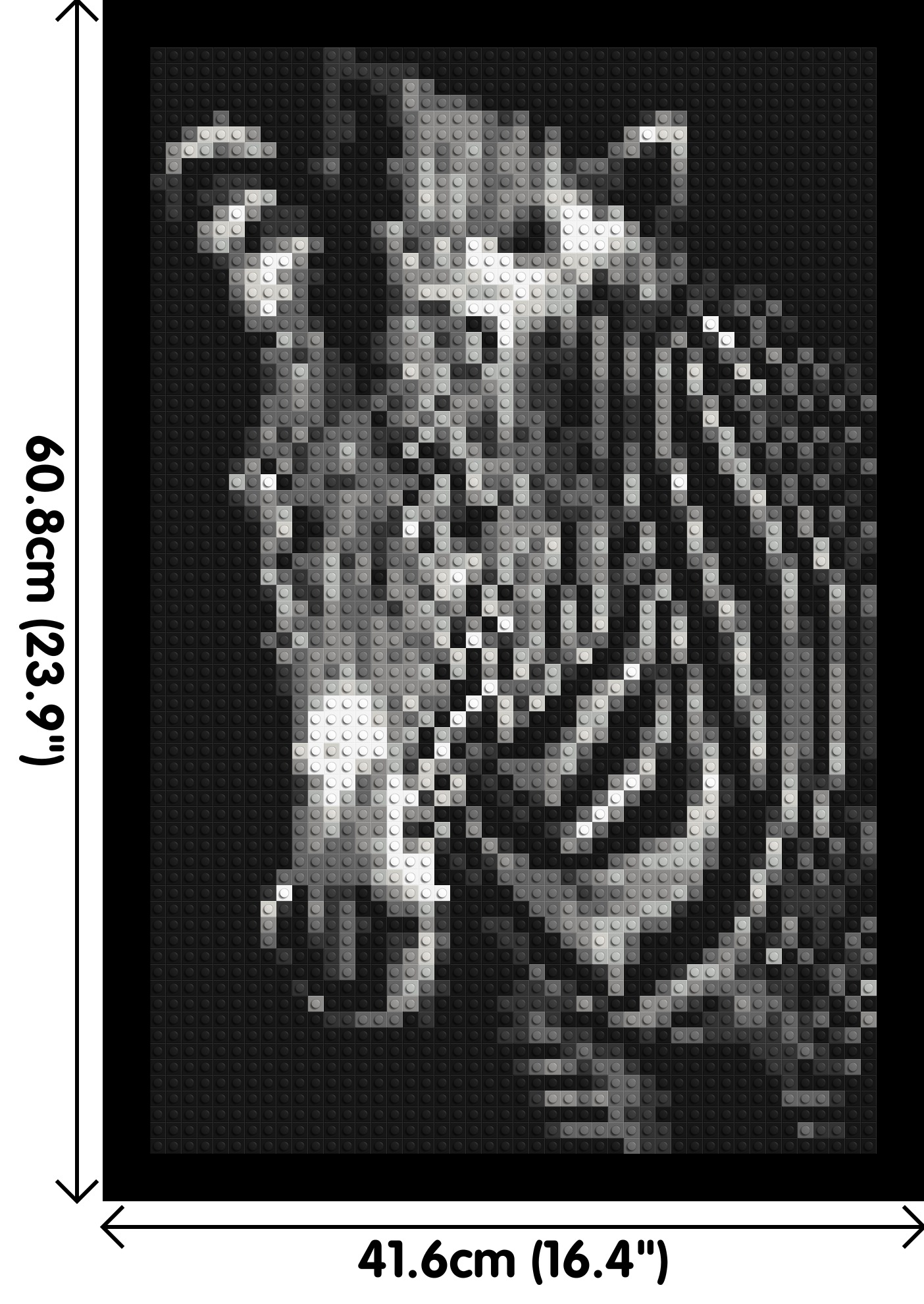 Black & White Zebra - Brick Art Mosaic Kit 2x3 dimensions with frame