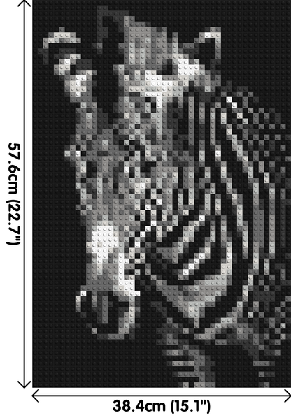 Black & White Zebra - Brick Art Mosaic Kit 2x3 large