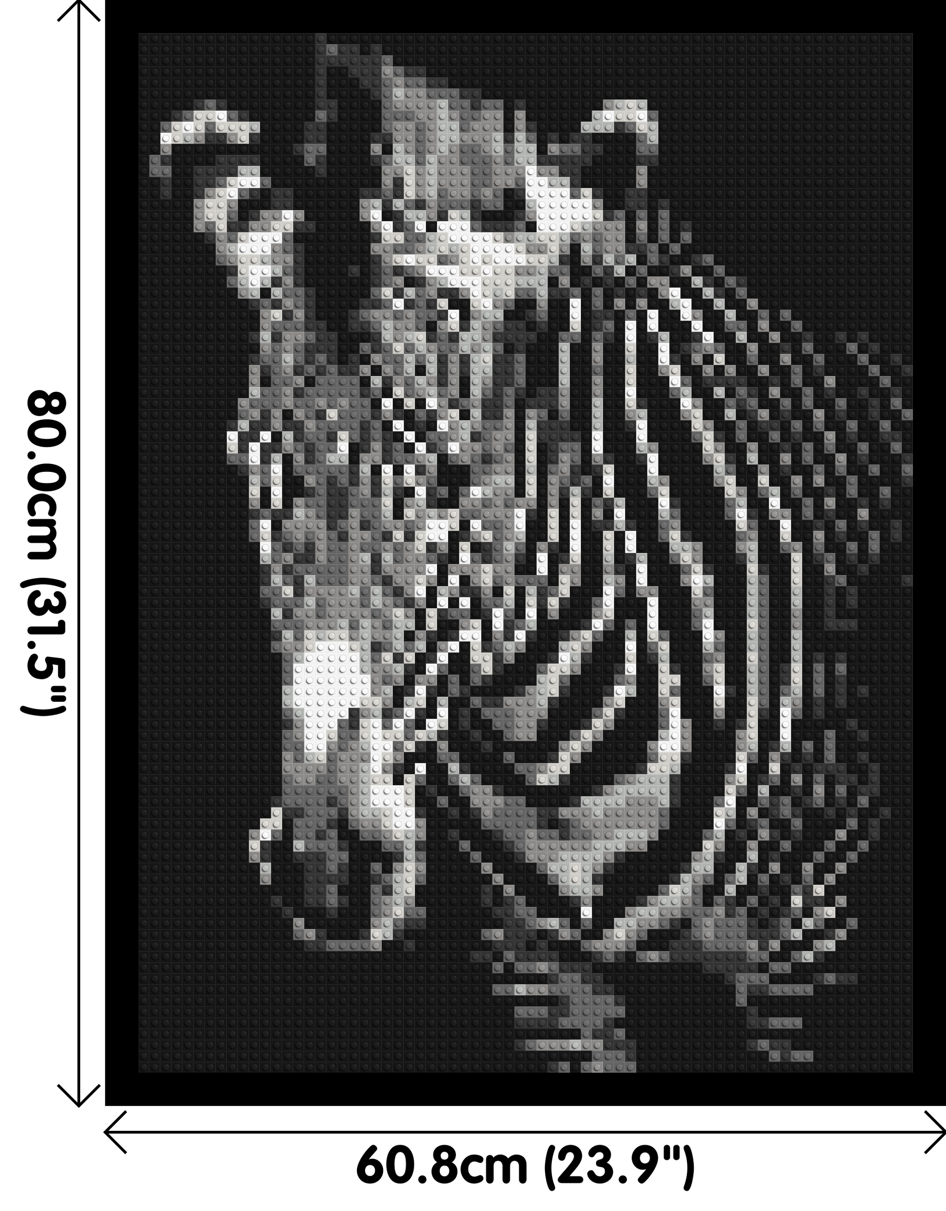 Black & White Zebra - Brick Art Mosaic Kit 3x4 dimensions with frame