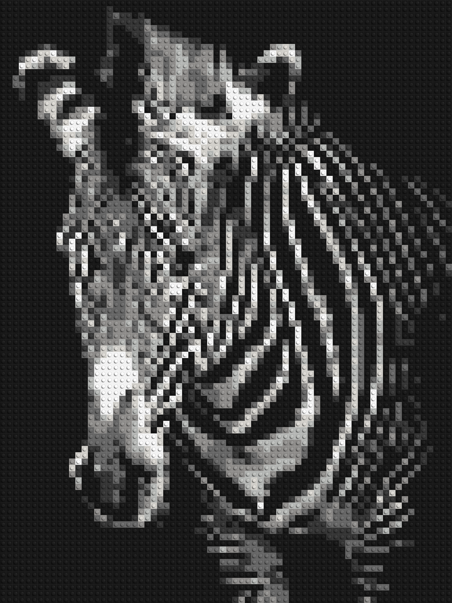 Black & White Zebra - Brick Art Mosaic Kit 3x4 large