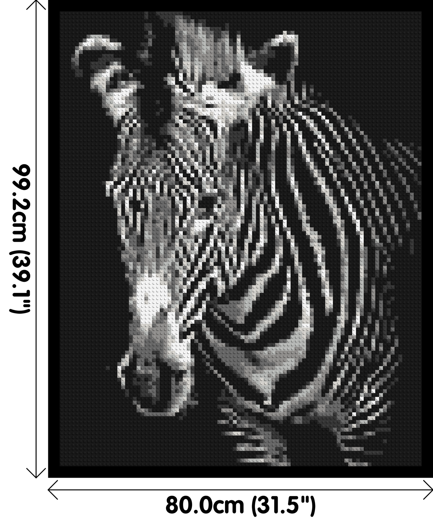 Black & White Zebra - Brick Art Mosaic Kit 4x5 large