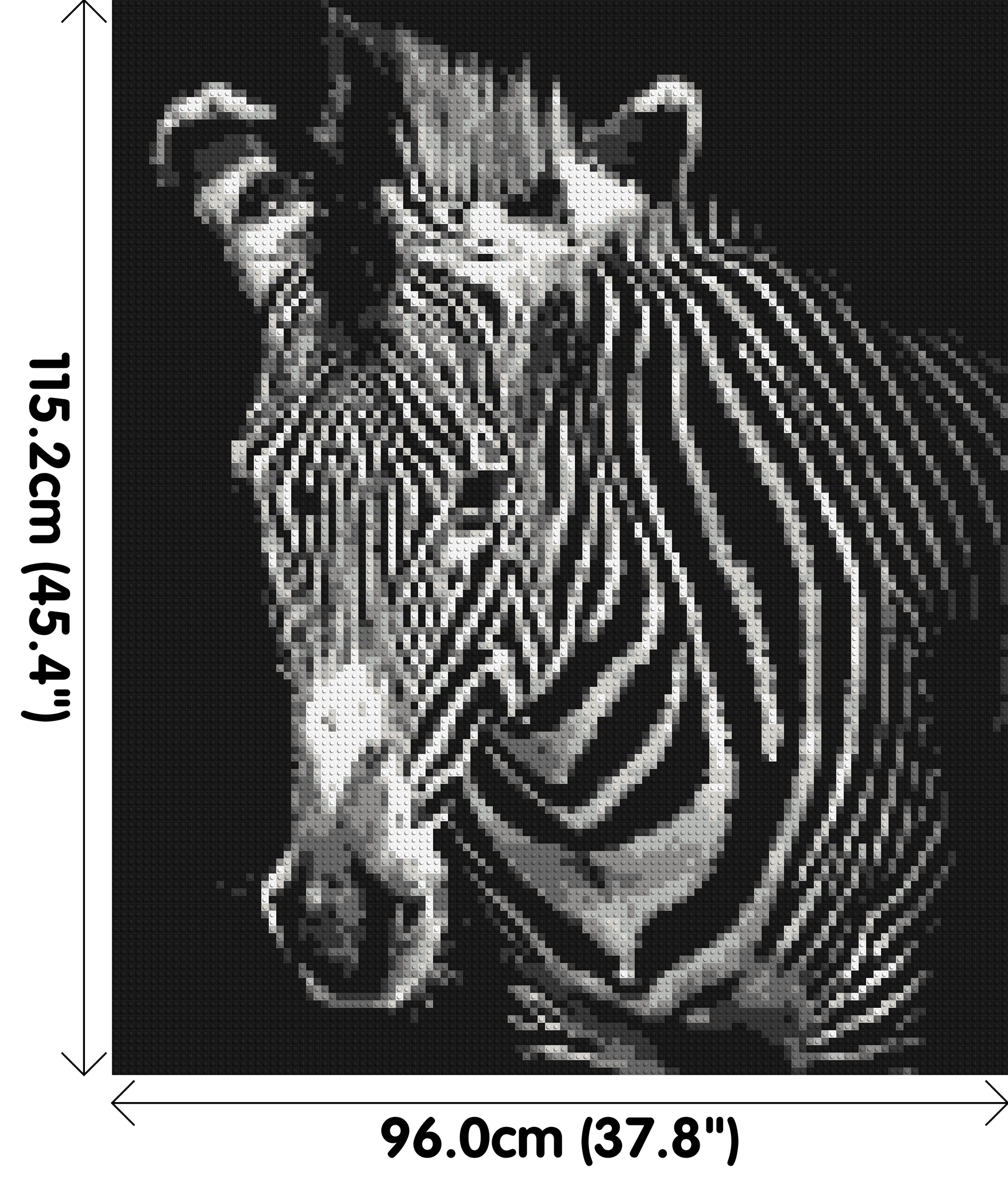 Black & White Zebra - Brick Art Mosaic Kit 5x6 dimensions