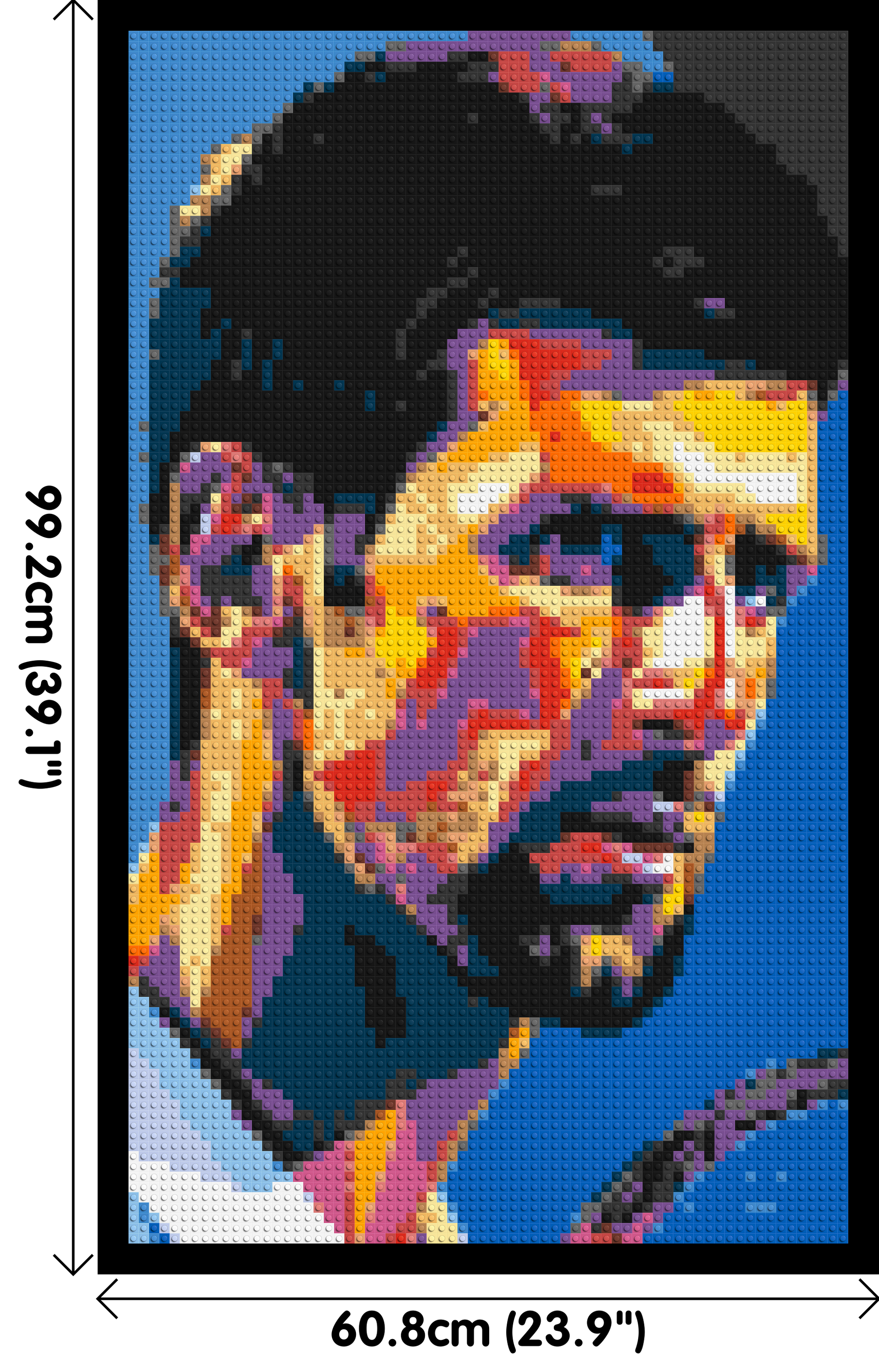 Novak Djokovic - Brick Art Mosaic Kit 3x5 dimensions with frame