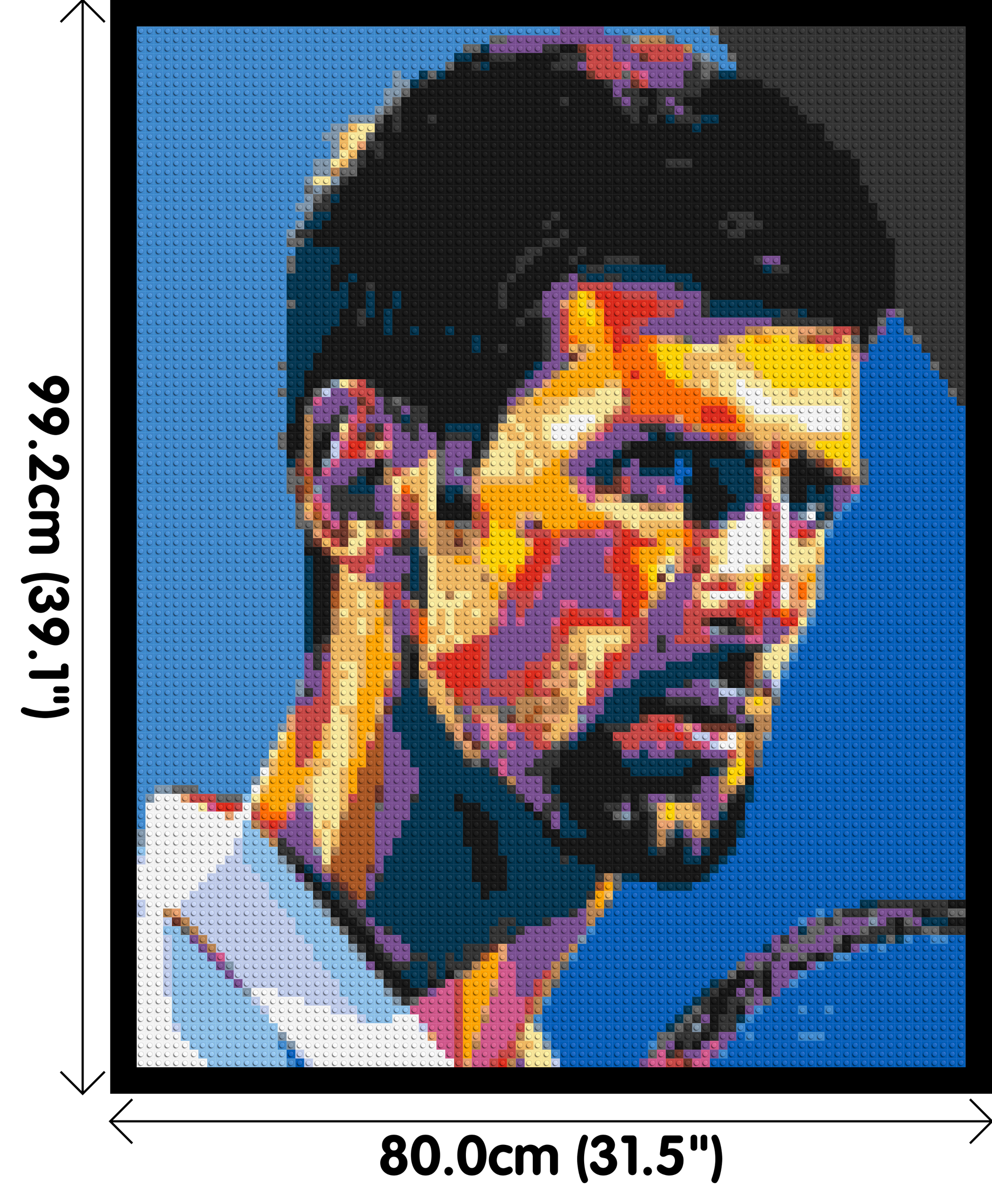 Novak Djokovic - Brick Art Mosaic Kit 4x5 dimensions with frame