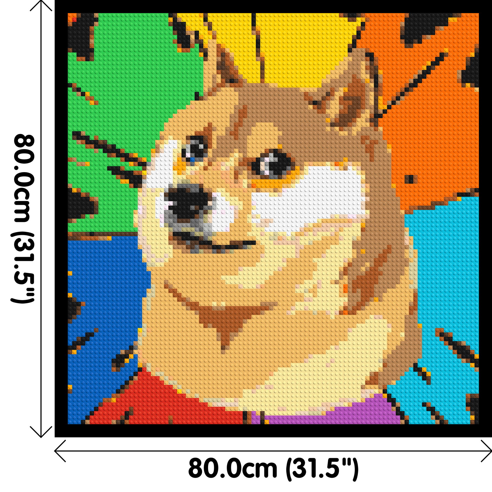 Colourful Doge Meme - Brick Art Mosaic Kit 4x4 dimensions with frame
