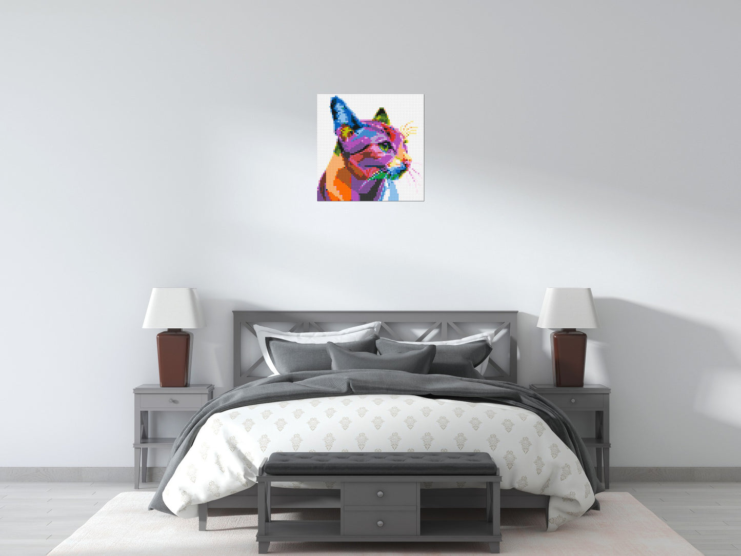 Cat #1 Colourful Pop Art - Brick Art Mosaic Kit 3x3 large