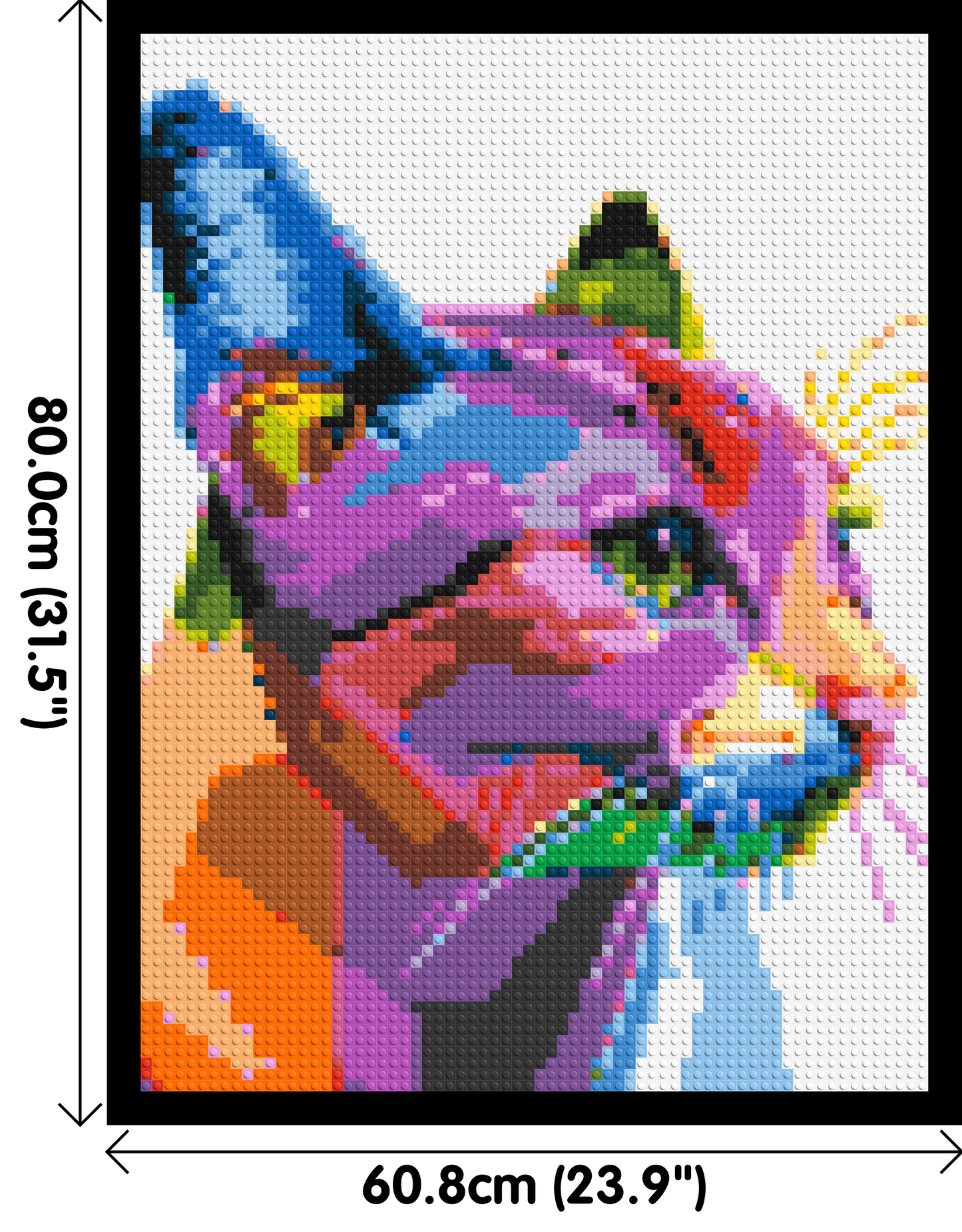 Cat #1 Colourful Pop Art - Brick Art Mosaic Kit 3x4 large