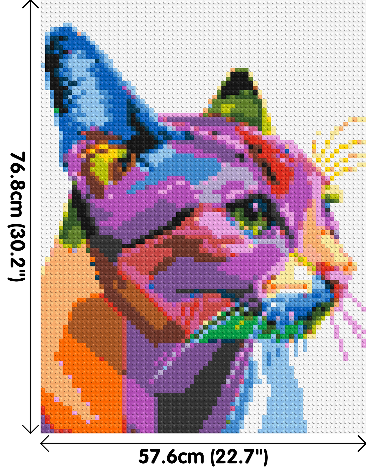 Cat #1 Colourful Pop Art - Brick Art Mosaic Kit 3x4 large