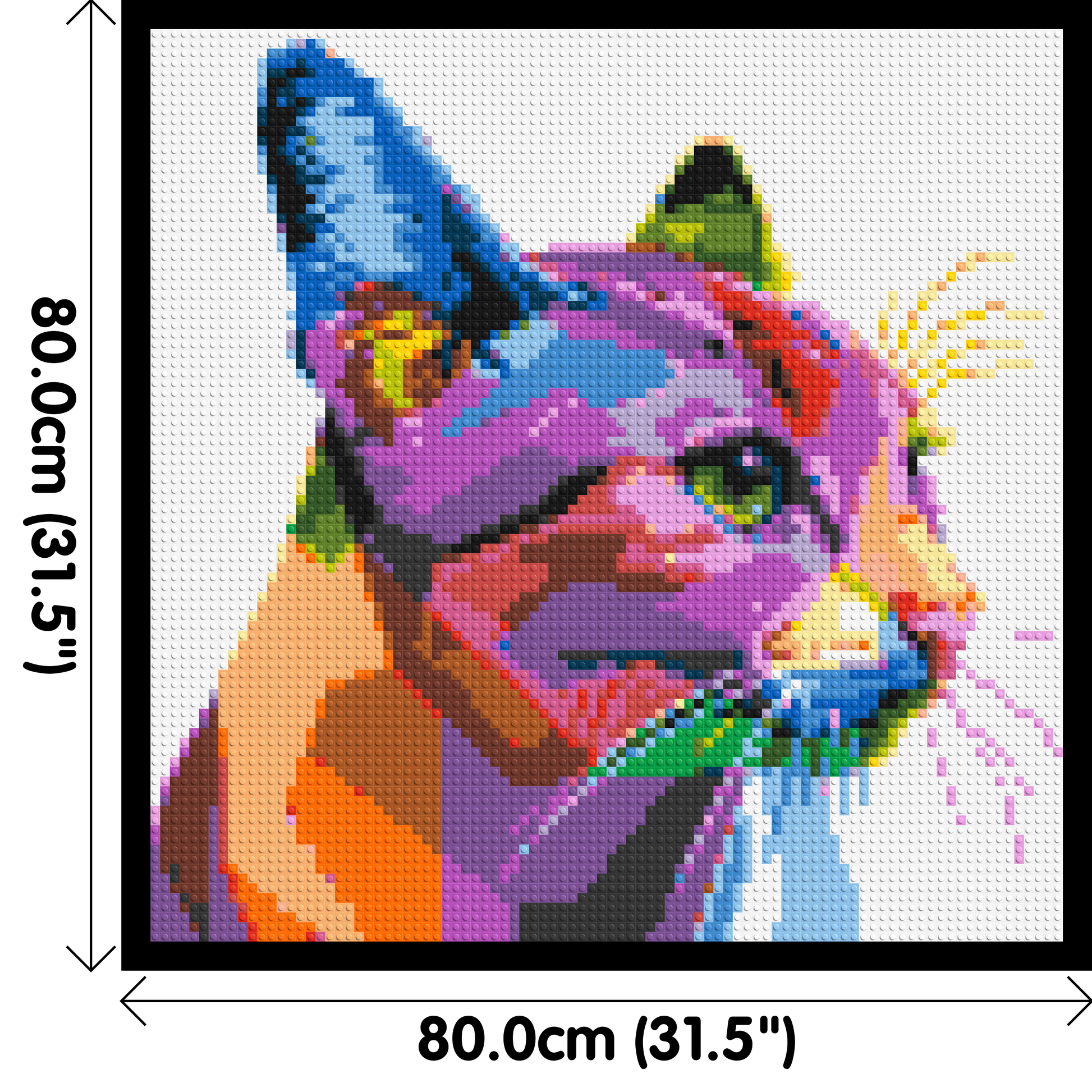 Cat #1 Colourful Pop Art - Brick Art Mosaic Kit 4x4 dimensions with frame