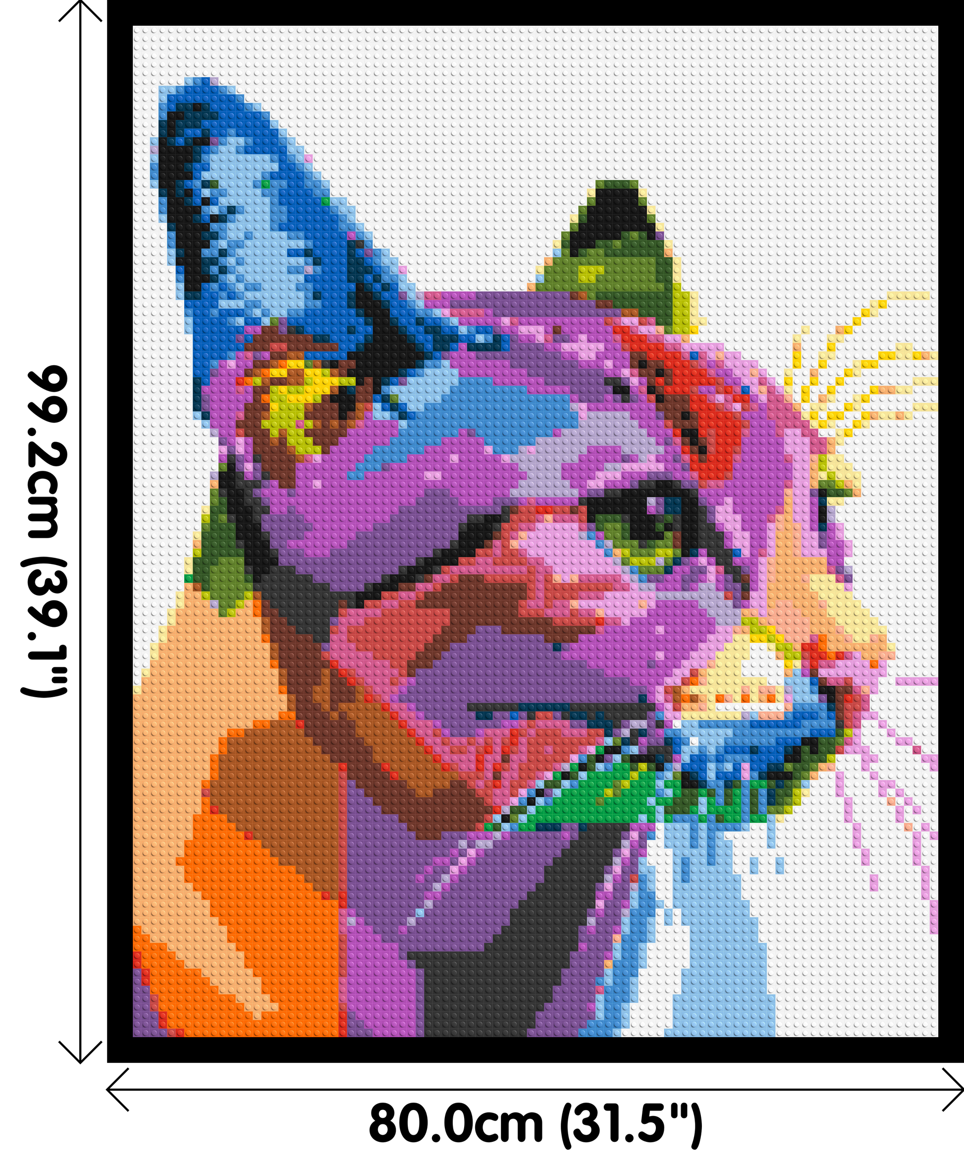 Cat #1 Colourful Pop Art - Brick Art Mosaic Kit 4x5 dimensions with frame