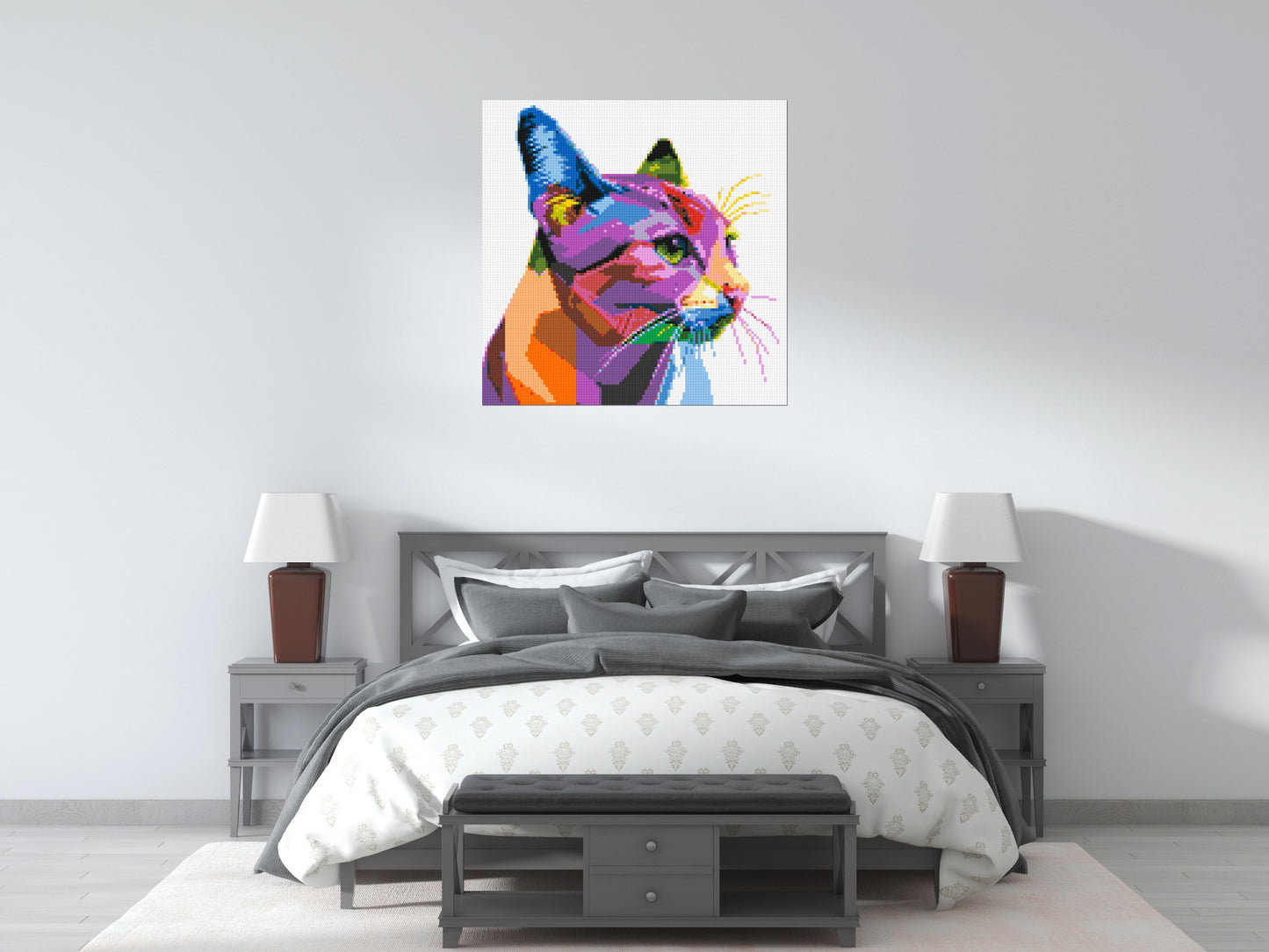 Cat #1 Colourful Pop Art - Brick Art Mosaic Kit 5x5 large