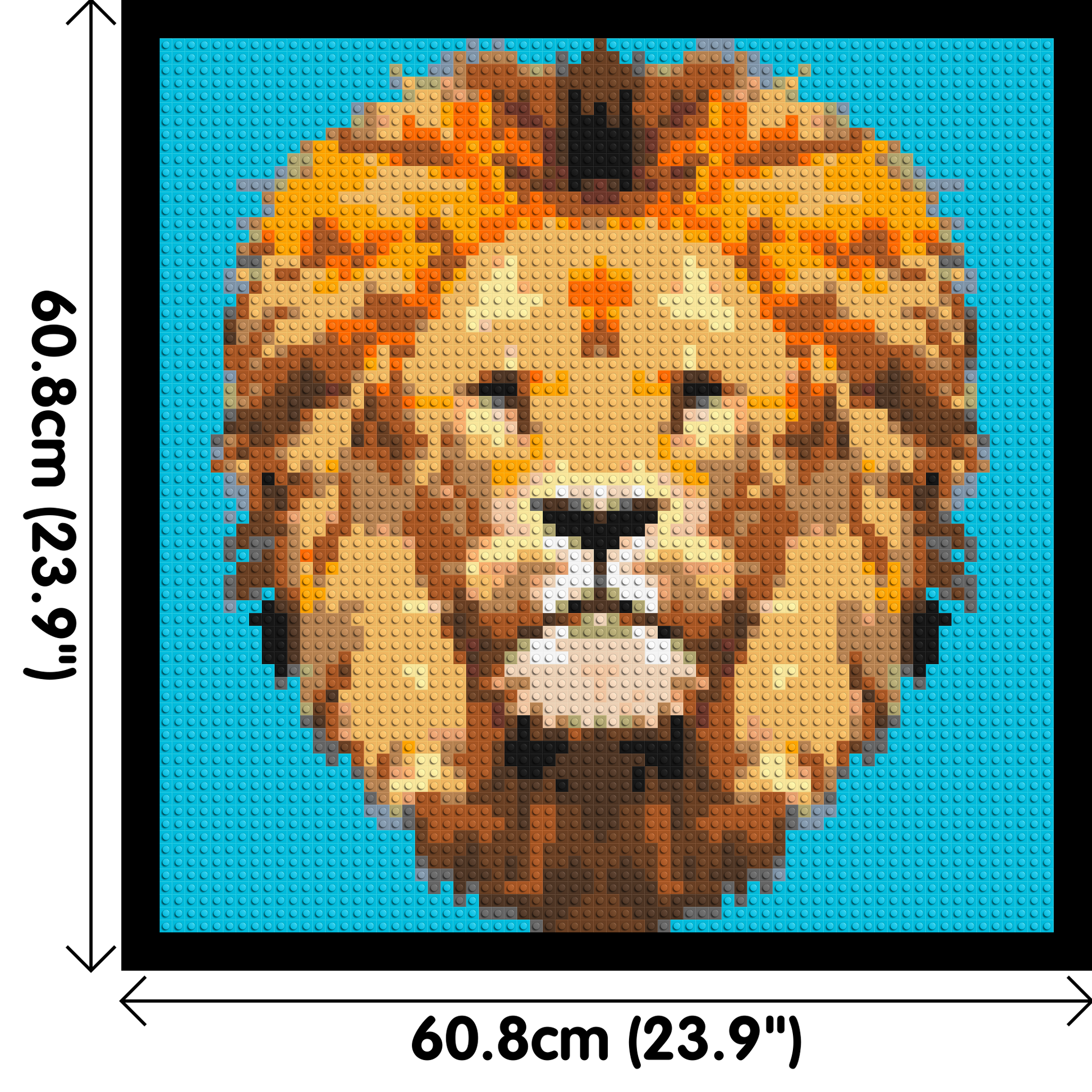 Lion King Pop Art - Brick Art Mosaic Kit 3x3 dimensions with frame