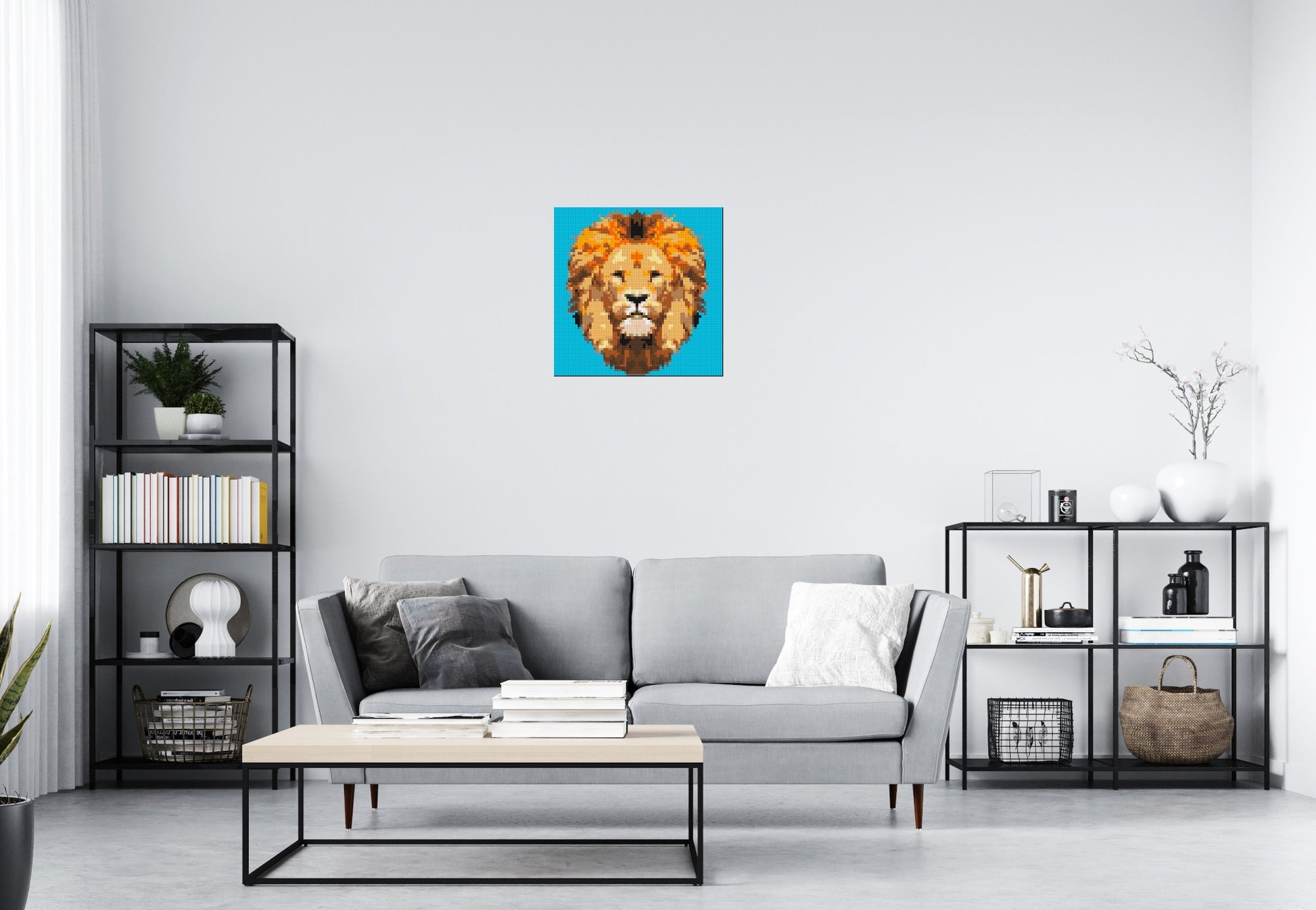 Lion King Pop Art - Brick Art Mosaic Kit 3x3 scene