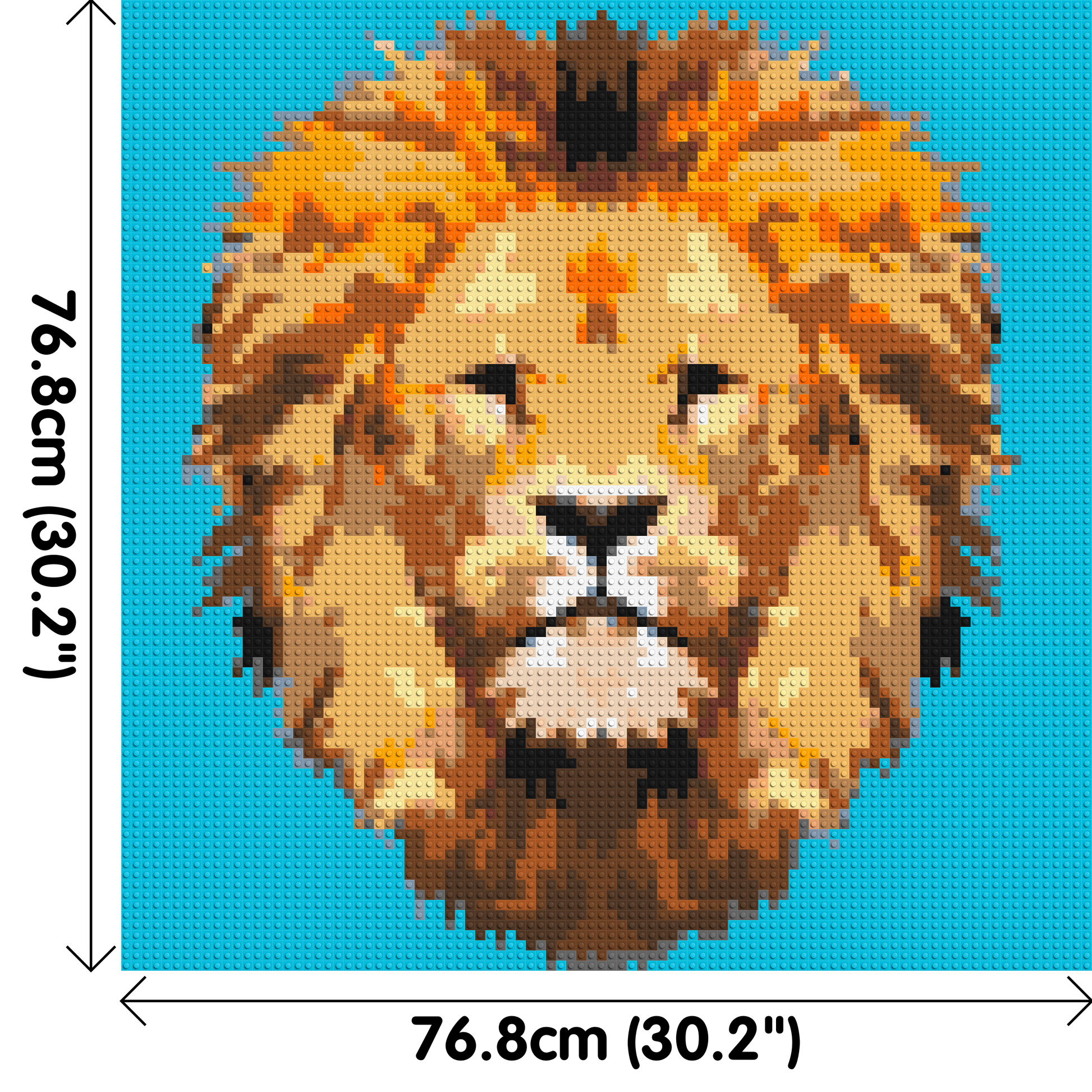 Lion King Pop Art - Brick Art Mosaic Kit 4x4 dimensions