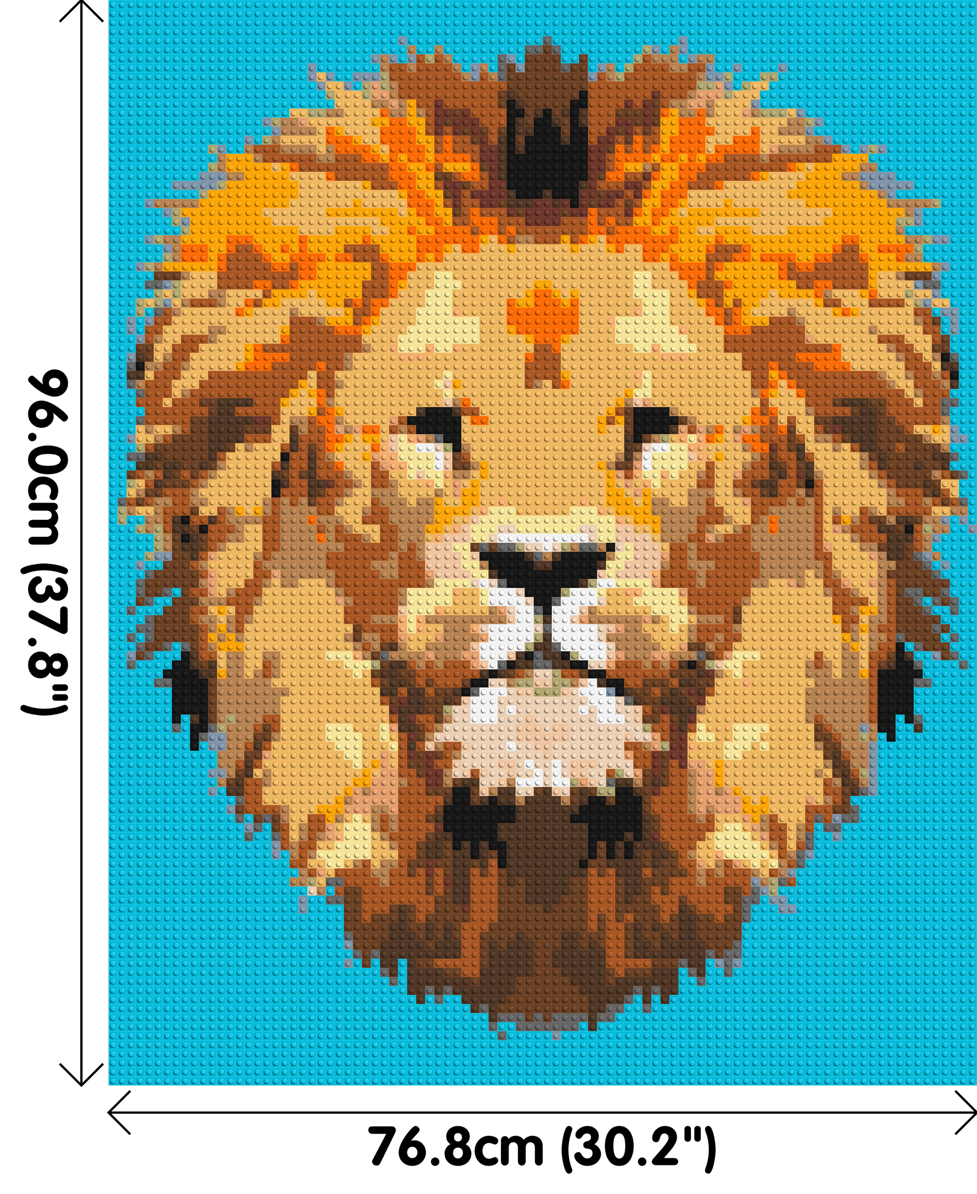 Lion King Pop Art - Brick Art Mosaic Kit 4x5 dimensions