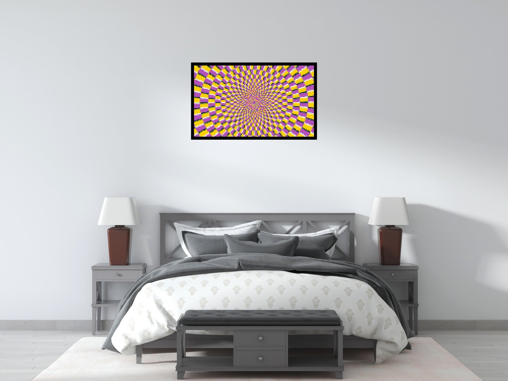 Abstract Pattern #5 - Brick Art Mosaic Kit 5x3 scene with frame