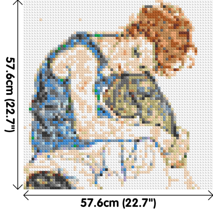 Woman Sitting with Bent Knee by Egon Schiele  - Brick Art Mosaic Kit 3x3 large
