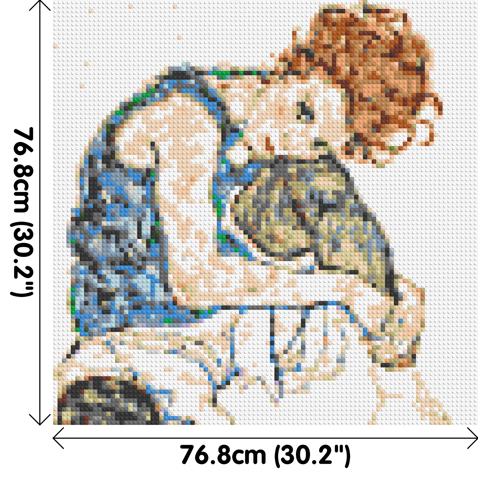 Woman Sitting with Bent Knee by Egon Schiele  - Brick Art Mosaic Kit 4x4 dimensions