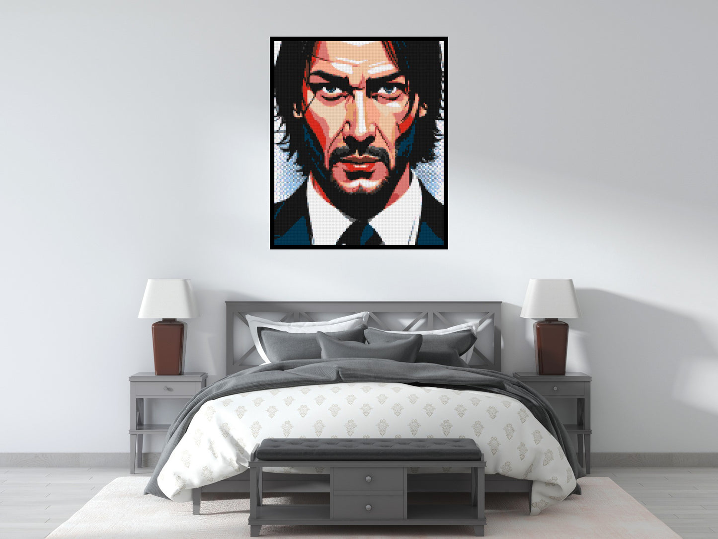 Keanu Reeves as John Wick - Brick Art Mosaic Kit 5x6 large