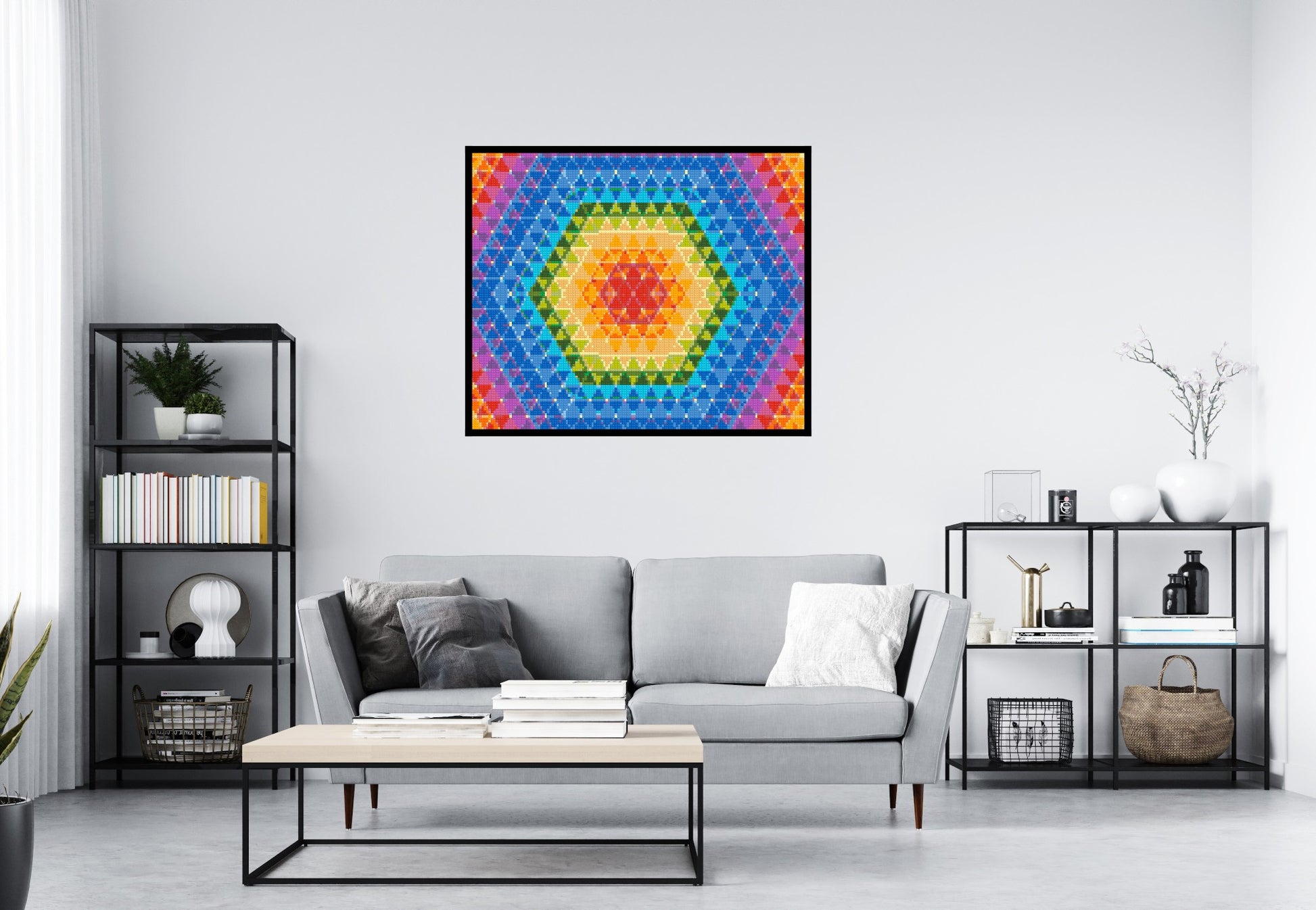 Abstract Pattern #8 - Brick Art Mosaic Kit 6x5 scene with frame