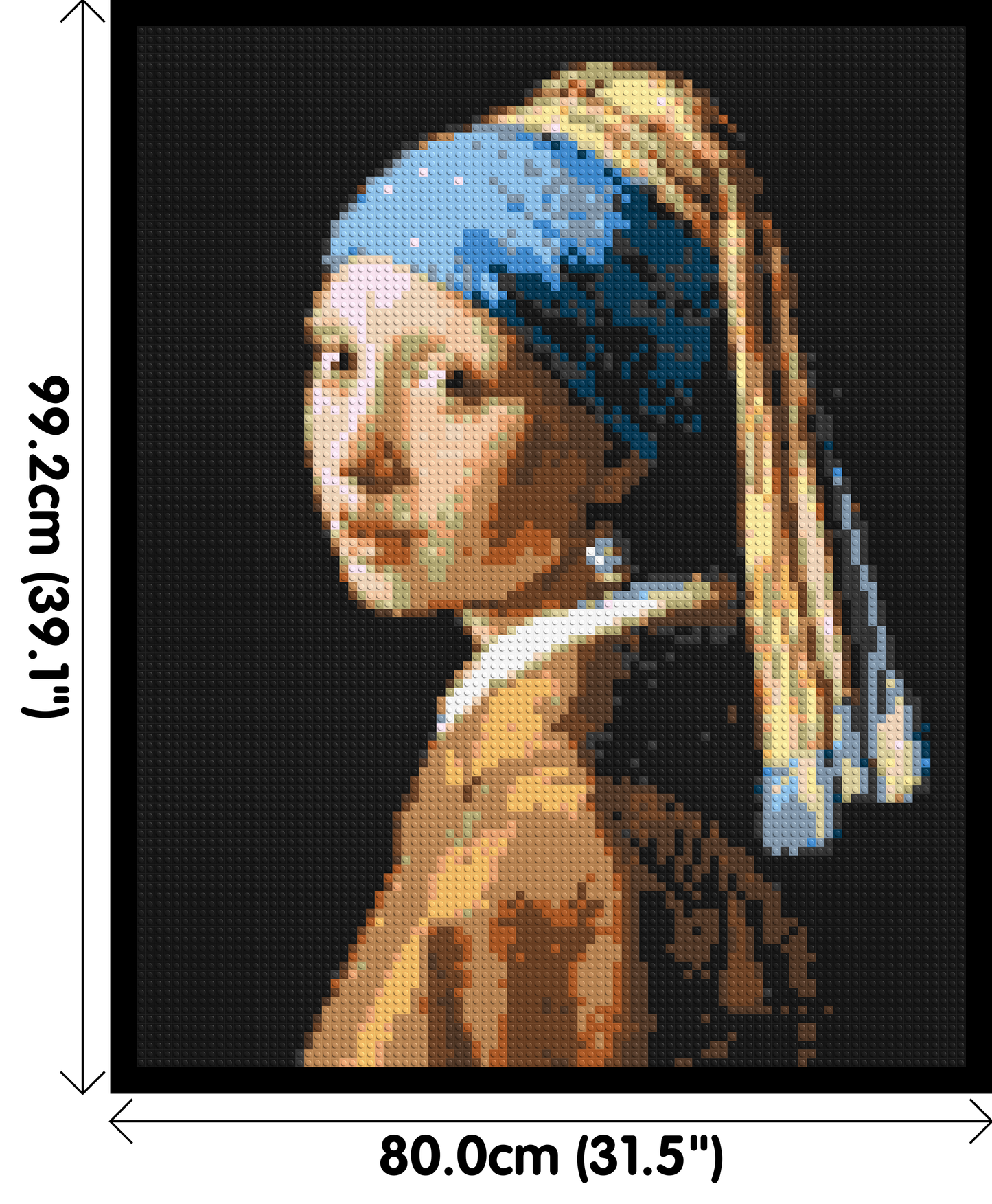 Girl with a Pearl Earring by Johannes Vermeer - Brick Art Mosaic Kit 4x5 large