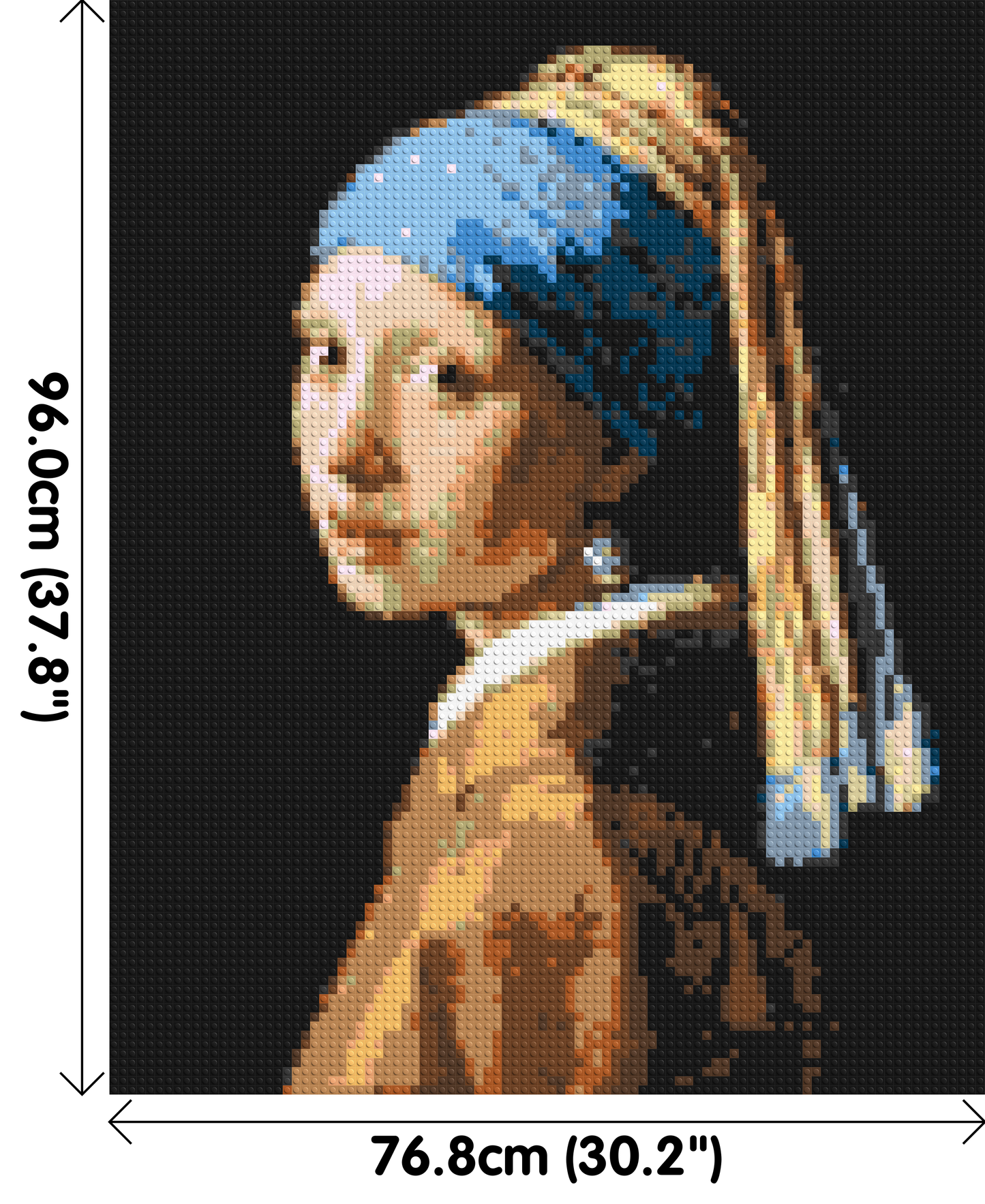 Girl with a Pearl Earring by Johannes Vermeer - Brick Art Mosaic Kit 4x5 large