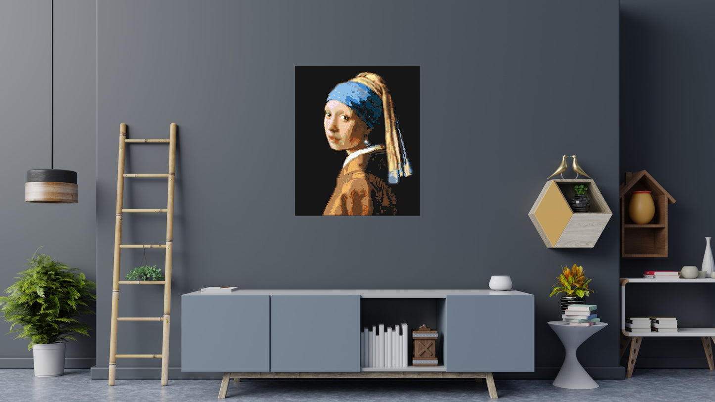Girl with a Pearl Earring by Johannes Vermeer - Brick Art Mosaic Kit 5x6 large