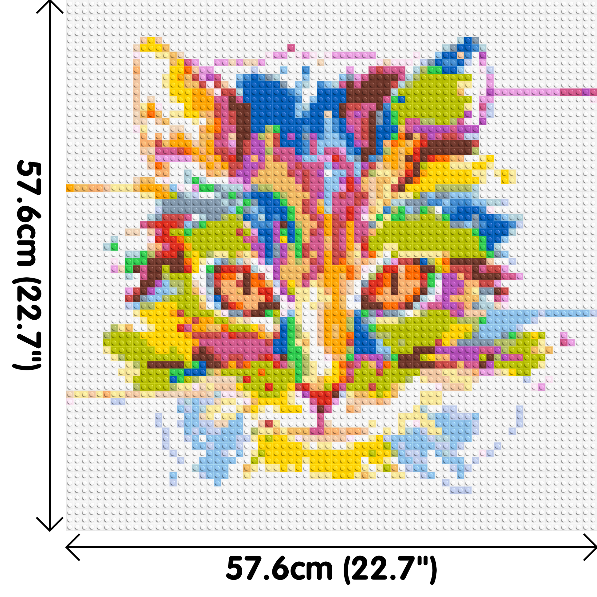 Abstract Cat Colourful Pop Art - Brick Art Mosaic Kit 3x3 dimensions