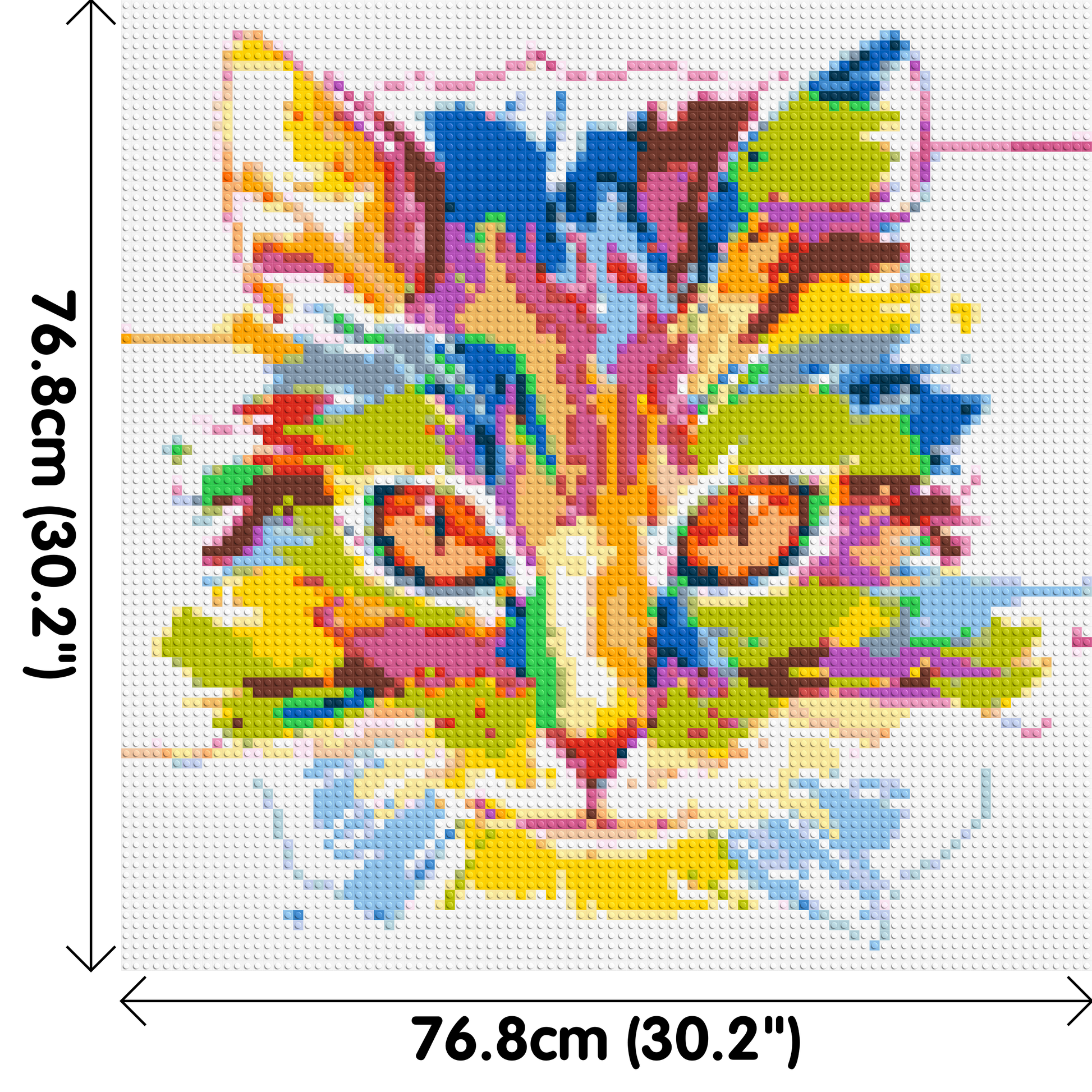 Abstract Cat Colourful Pop Art - Brick Art Mosaic Kit 4x4 dimensions