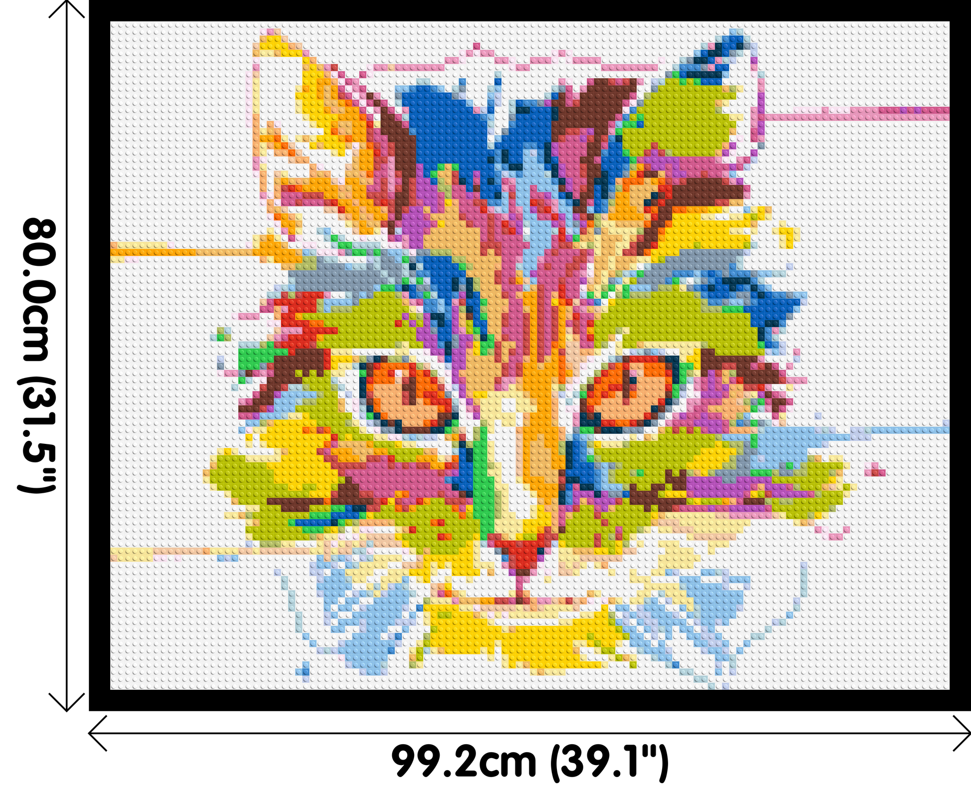 Abstract Cat Colourful Pop Art - Brick Art Mosaic Kit 5x4 dimensions with frame