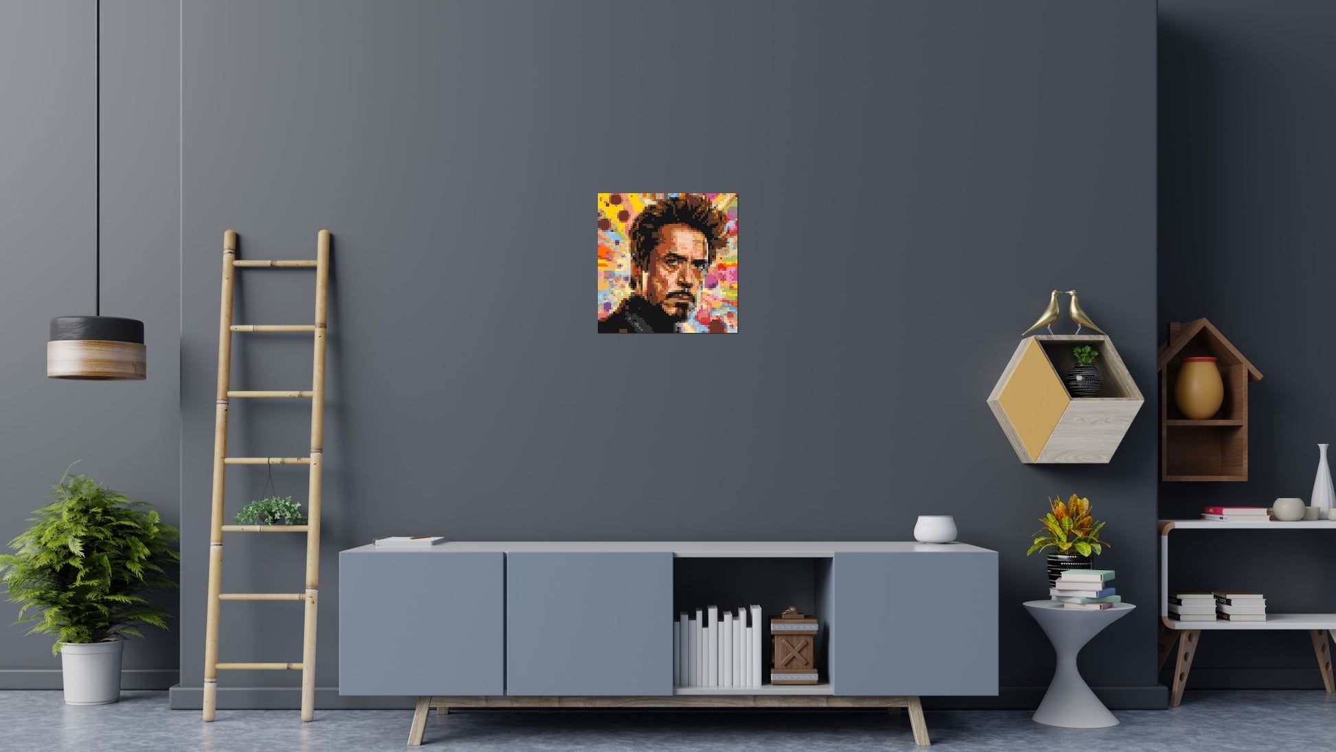 Robert Downey Jr. - Brick Art Mosaic Kit 3x3 scene