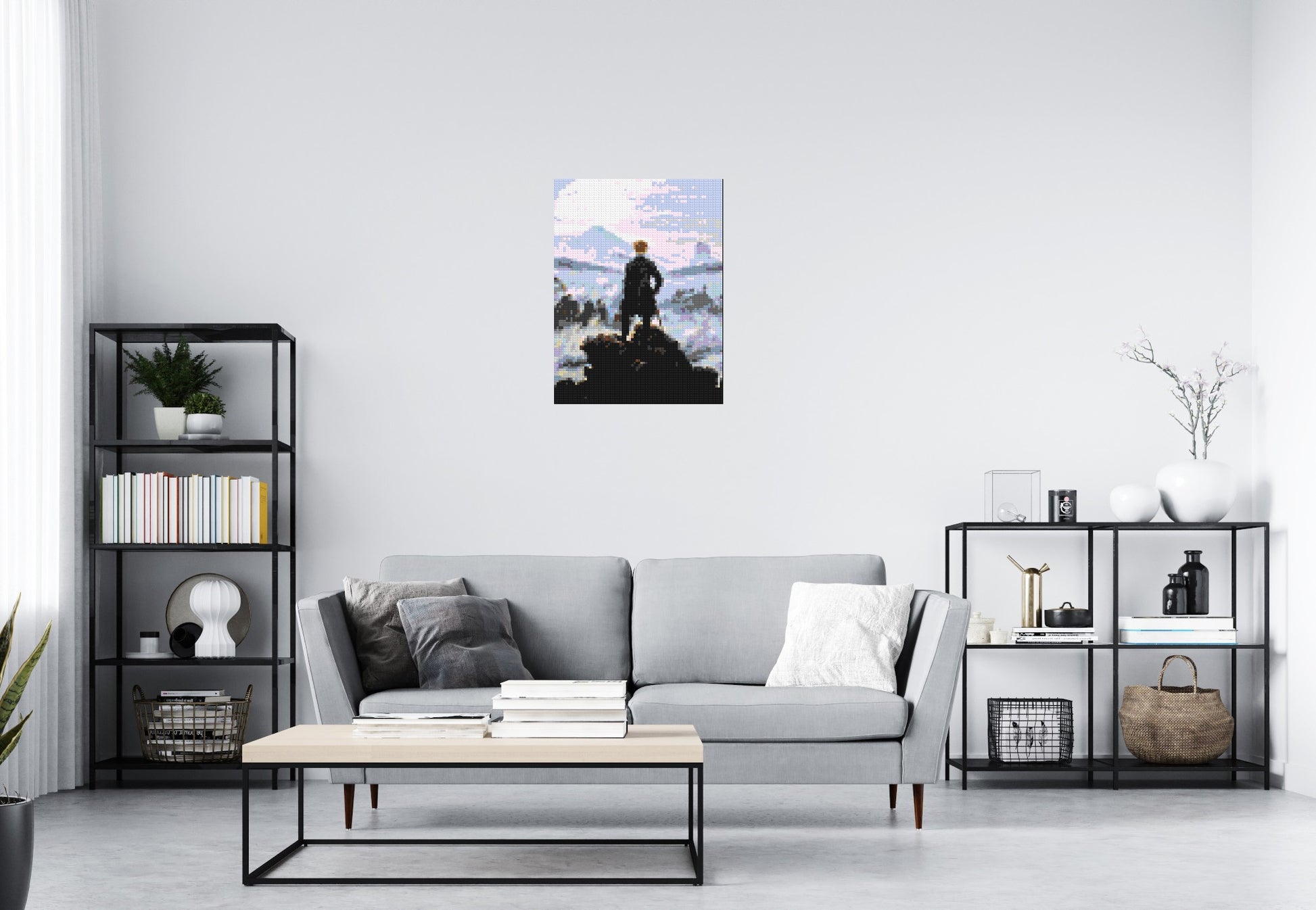 Wanderer Above the Sea of Fog by Caspar D. Friedrich  - Brick Art Mosaic Kit 3x4 scene