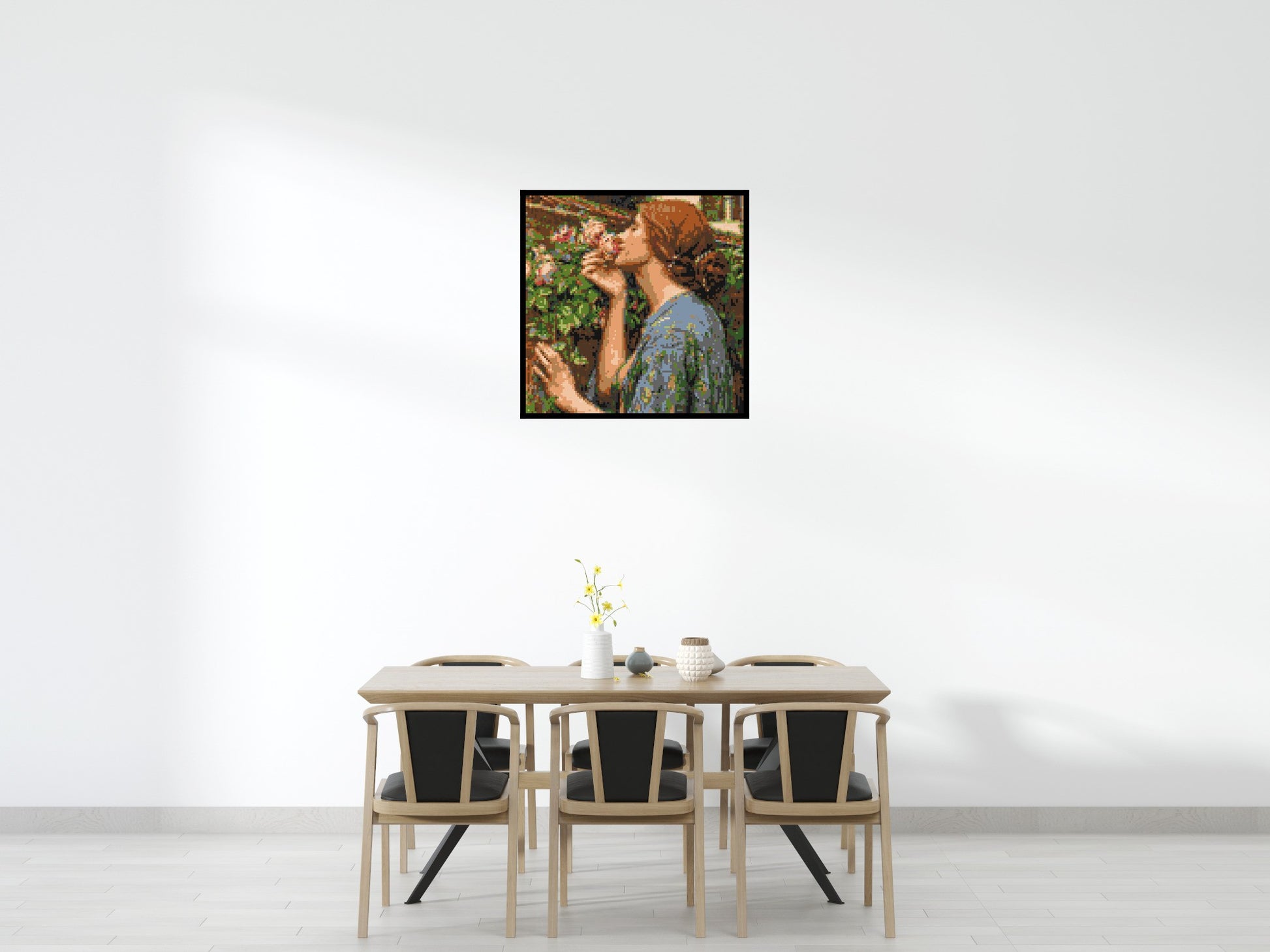The Soul of The Rose by J. W. Waterhouse - Brick Art Mosaic Kit 5x5 scene with frame